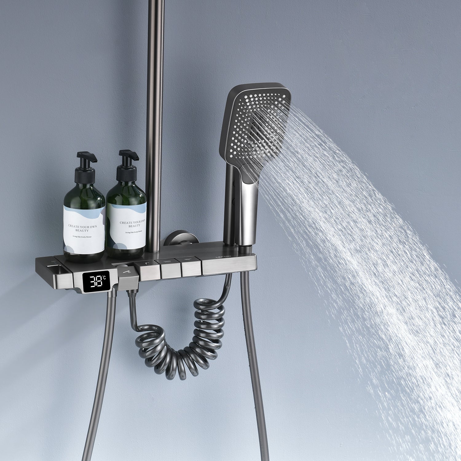 Lefton Piano Key Design Thermostatic Shower System with Temperature Display