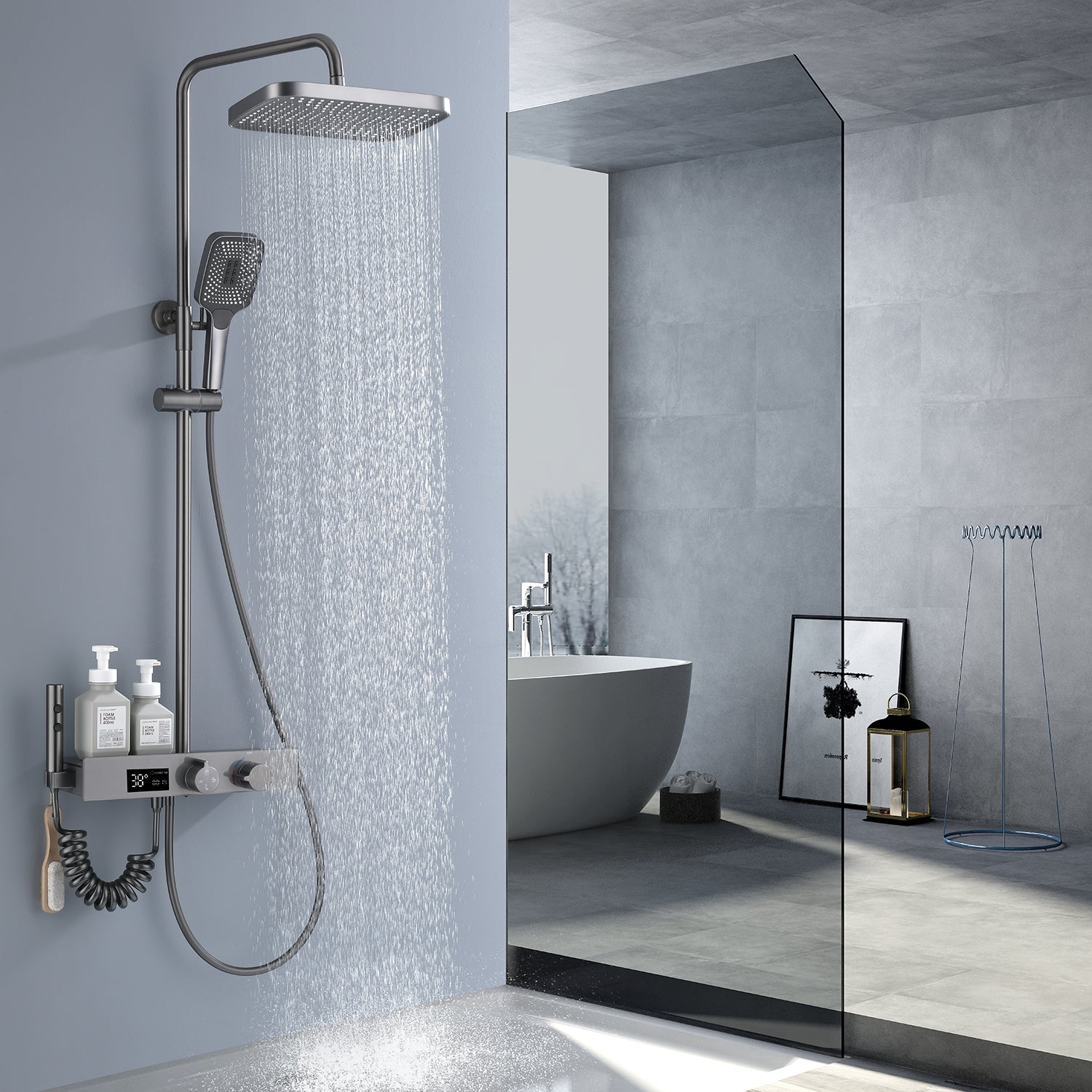 Lefton Thermostatic Shower System with Temperature Display