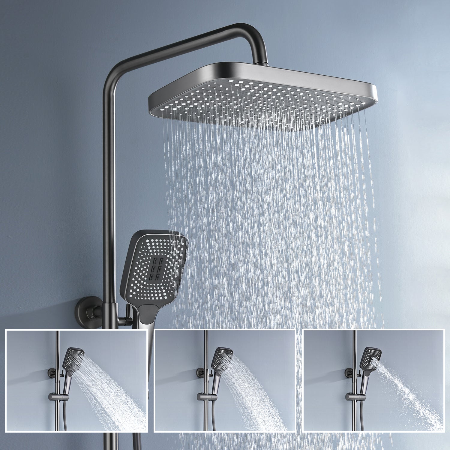 Lefton Thermostatic Shower System with Temperature Display and 4 Water Outlet Modes-SST2204