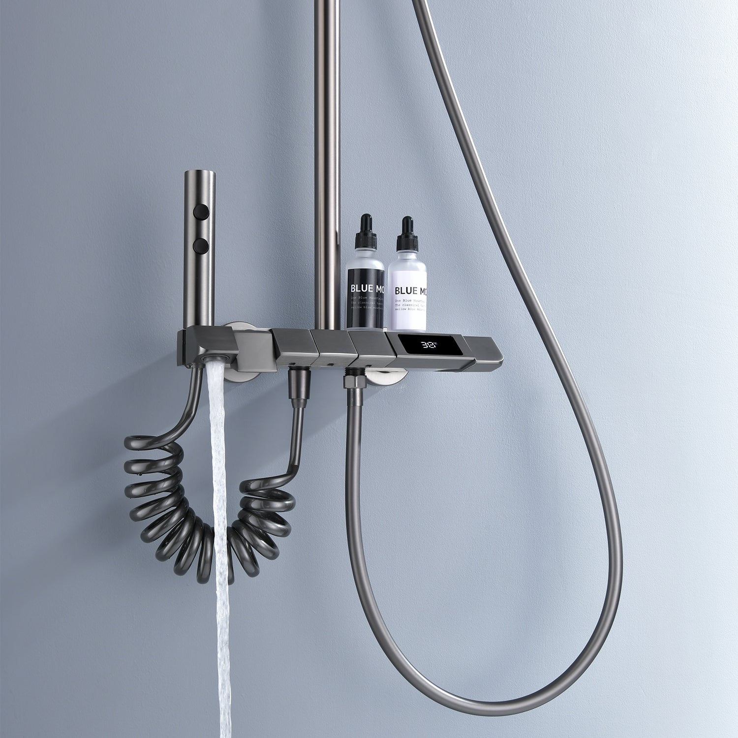 Lefton Thermostatic Shower System with Temperature Display and 4 Water Outlet Modes-SST2202
