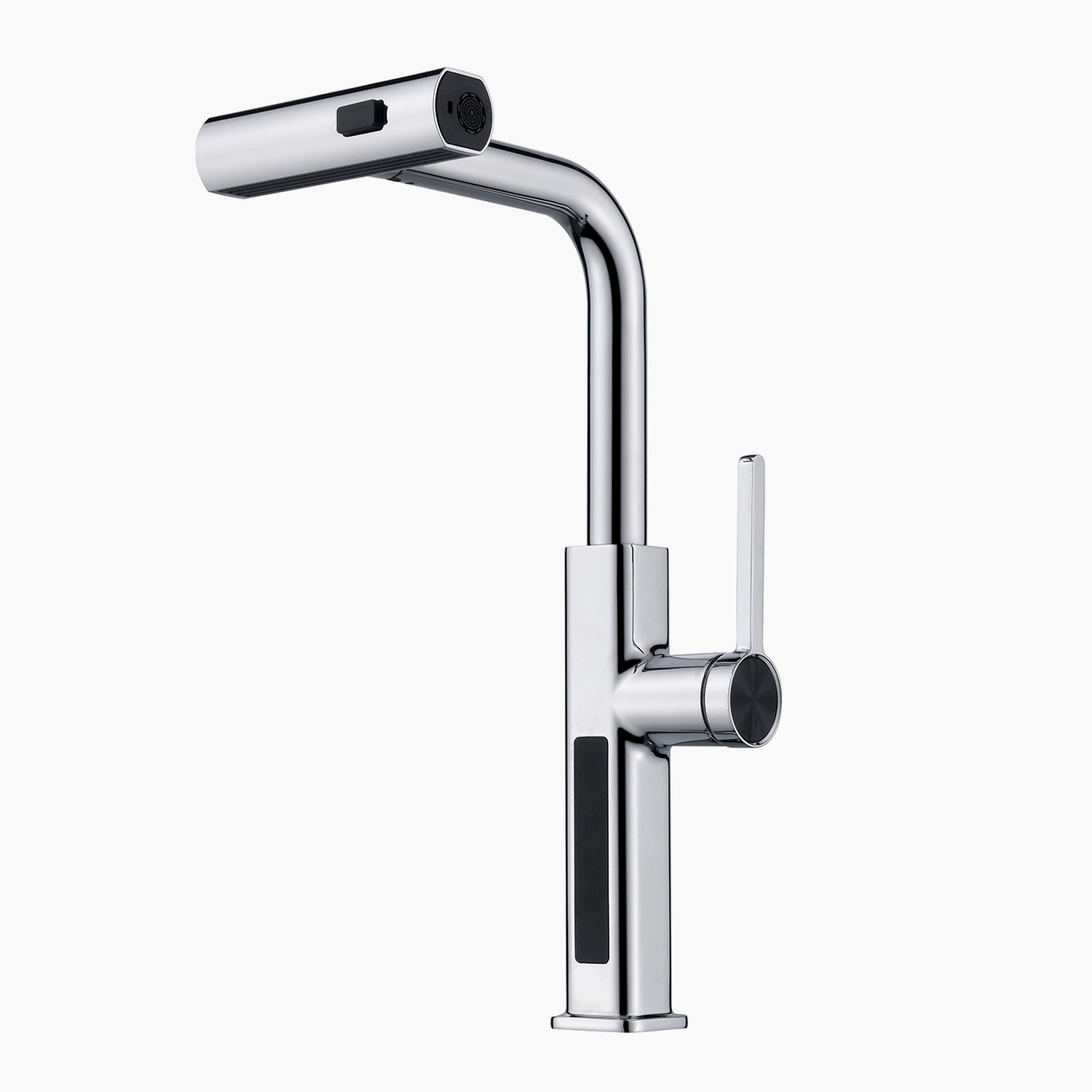 Lefton Waterfall & Pull-Out Kitchen Faucet with Temperature Display-KF2209 -Kitchen Faucets- Lefton Home