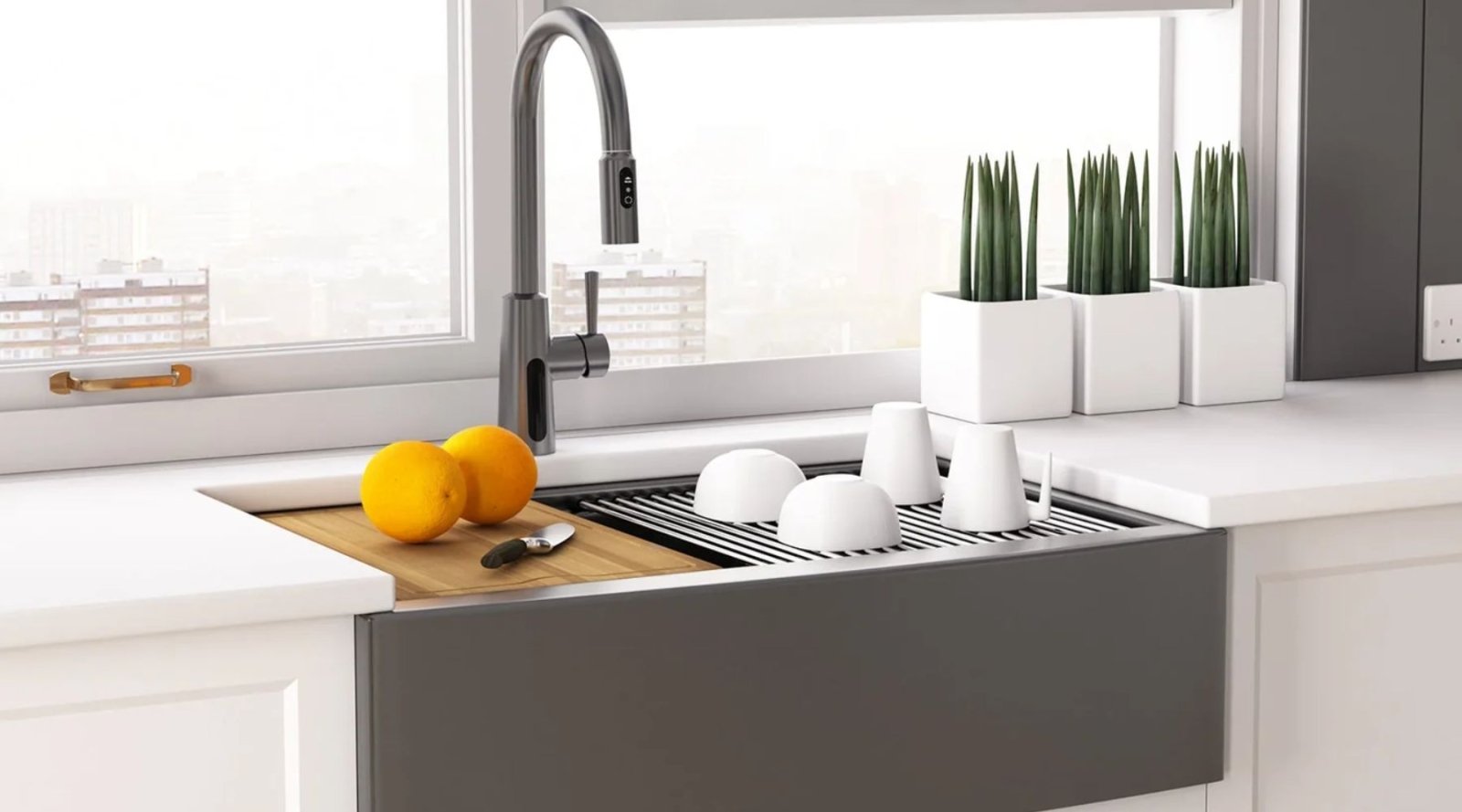 How to Choose a Faucet for Your Farmhouse Kitchen Sink - Lefton Home