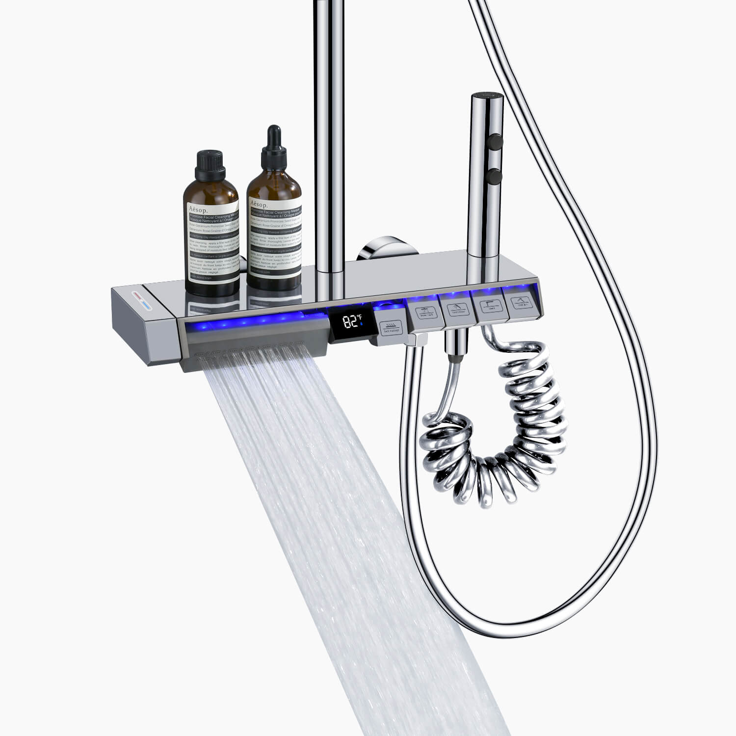 Lefton Thermostatic Shower System with 5 Water Modes and Temperature Display Screen - SST2206 - Shower Systems - Lefton Home