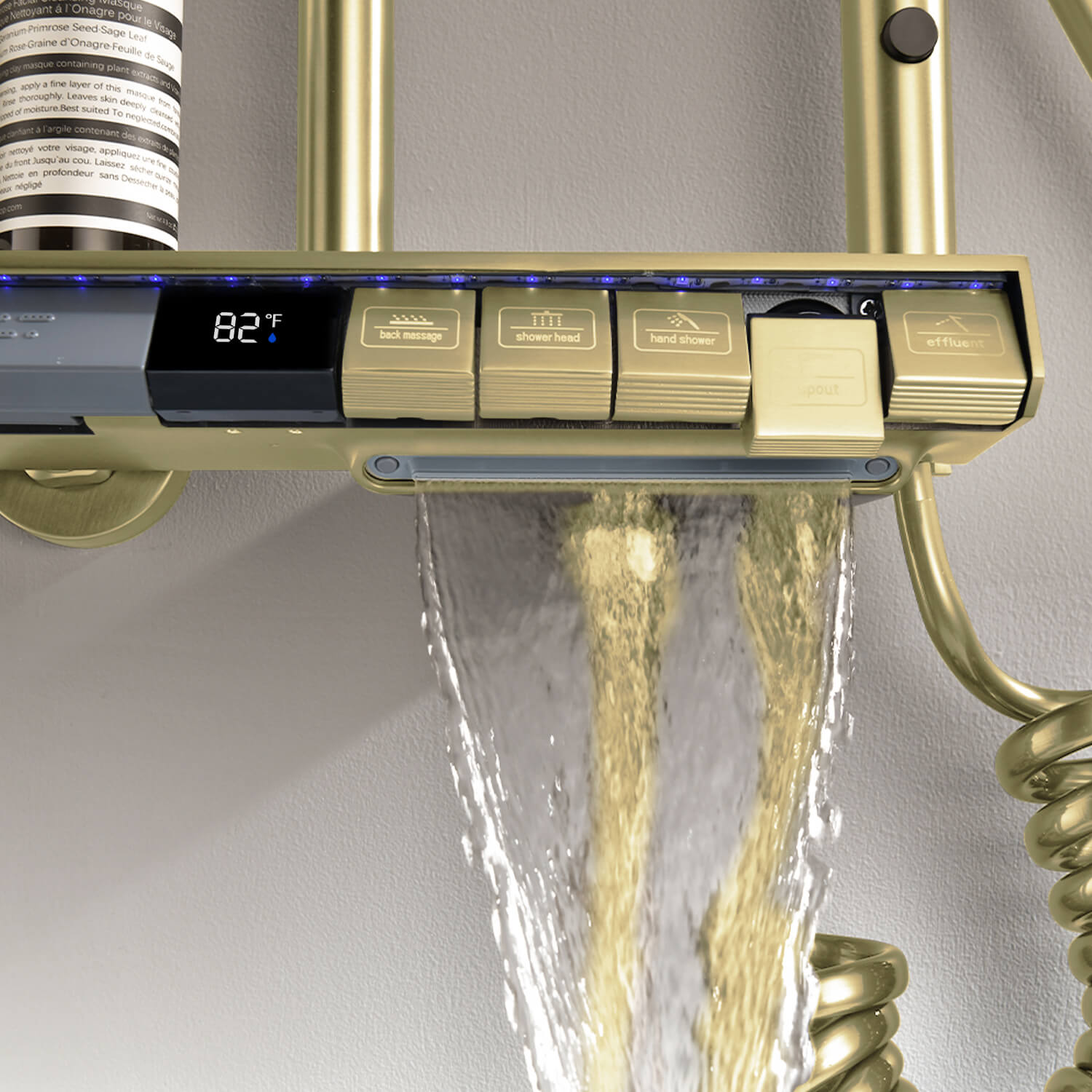 Lefton Thermostatic Shower System with 5 Water Modes and Temperature Display Screen - SST2206 - Shower Systems - Lefton Home