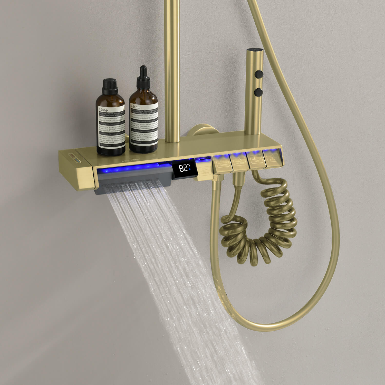 Lefton Thermostatic Shower System with 5 Water Modes and Temperature Display Screen - SST2206 -6- Shower Systems - Lefton Home