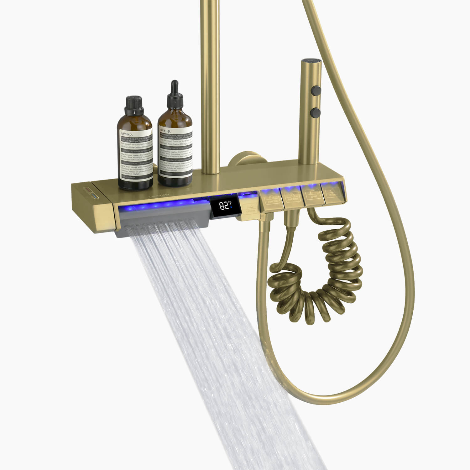 Lefton Thermostatic Shower System with 5 Water Modes and Temperature Display Screen - SST2206 - Shower Systems - Lefton Home