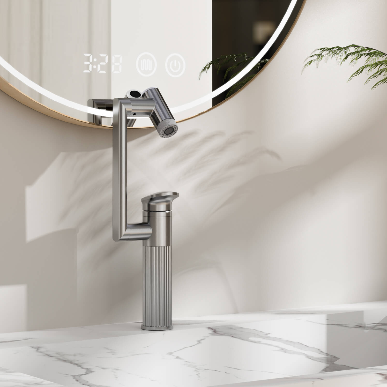 Lefton 1080° Rotatable Single - Hole Bathroom Faucet With Temperature Display - BF2208 - PRO - Bathroom Faucets - Lefton Home