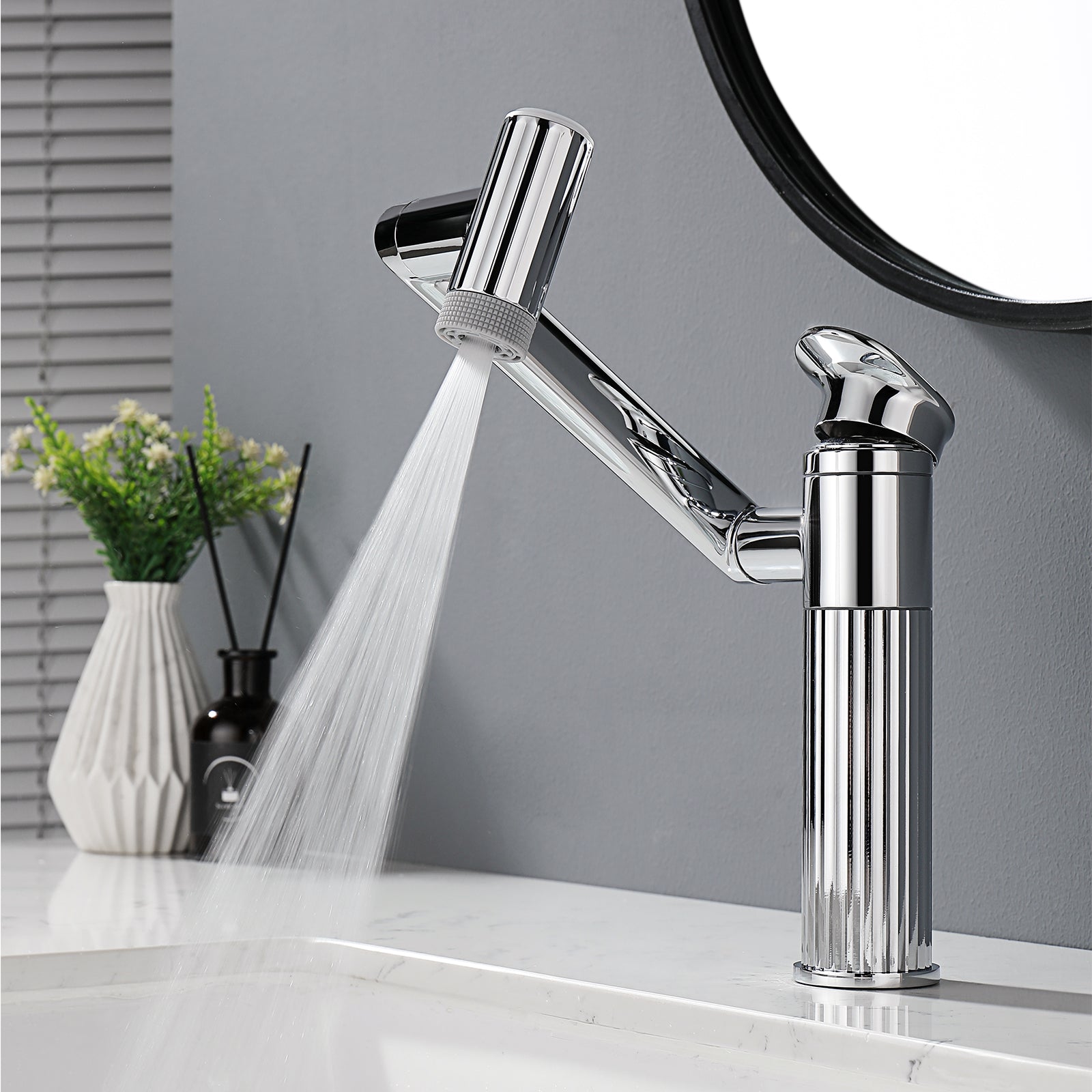 Lefton 1080° Rotatable Single - Hole Bathroom Faucet With Temperature Display - BF2208 - PRO - Bathroom Faucets - Lefton Home