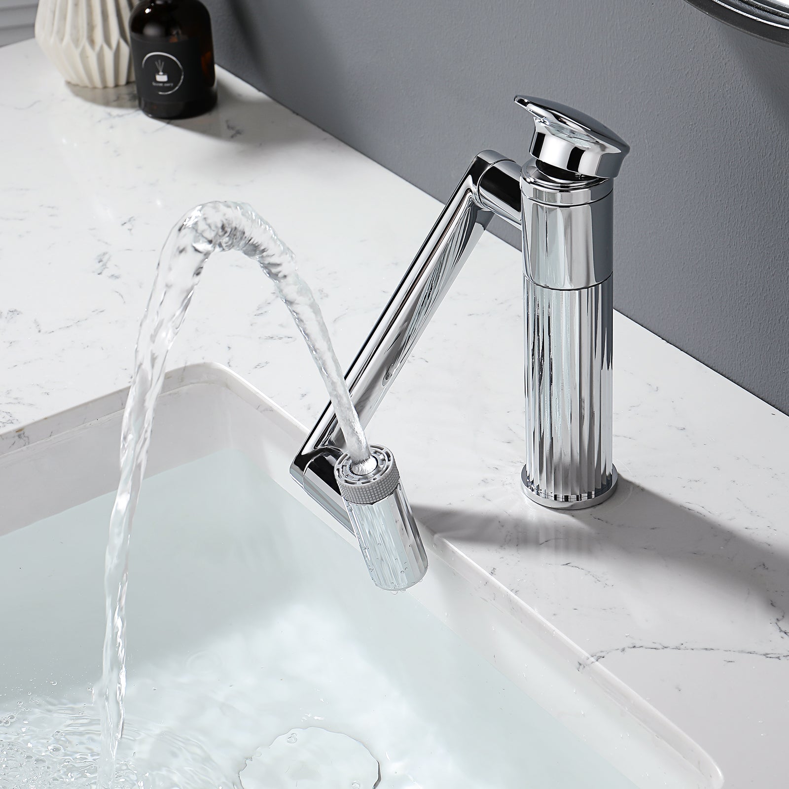 Lefton 1080° Rotatable Single - Hole Bathroom Faucet With Temperature Display - BF2208 - PRO - Bathroom Faucets - Lefton Home