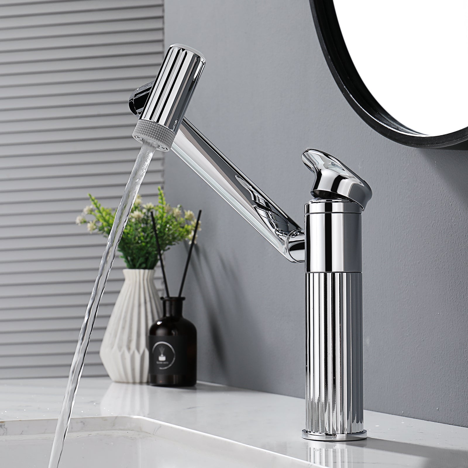 Lefton 1080° Rotatable Single - Hole Bathroom Faucet With Temperature Display - BF2208 - PRO - Bathroom Faucets - Lefton Home
