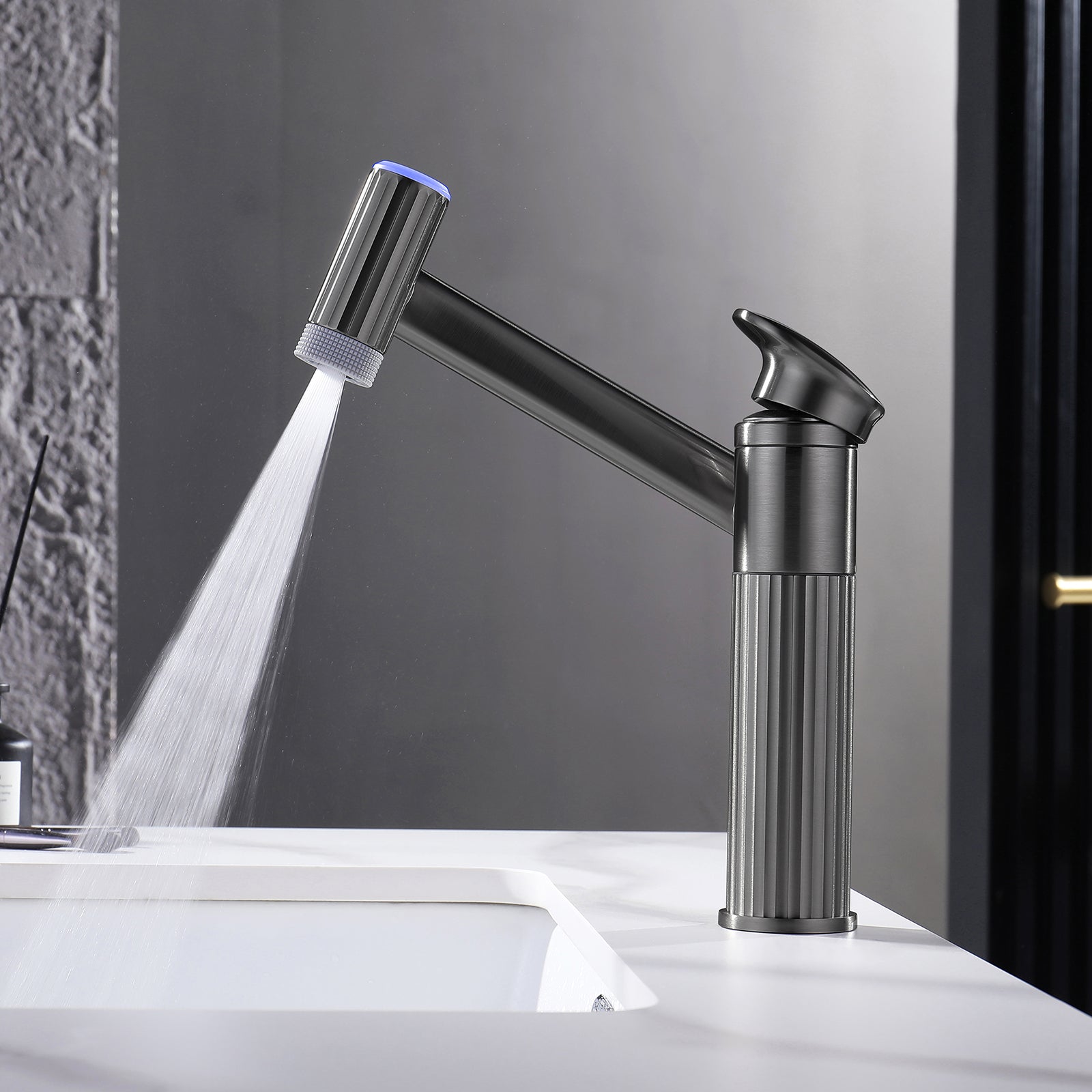 Lefton 1080° Rotatable Single - Hole Bathroom Faucet With Temperature Display - BF2208 - PRO - Bathroom Faucets - Lefton Home