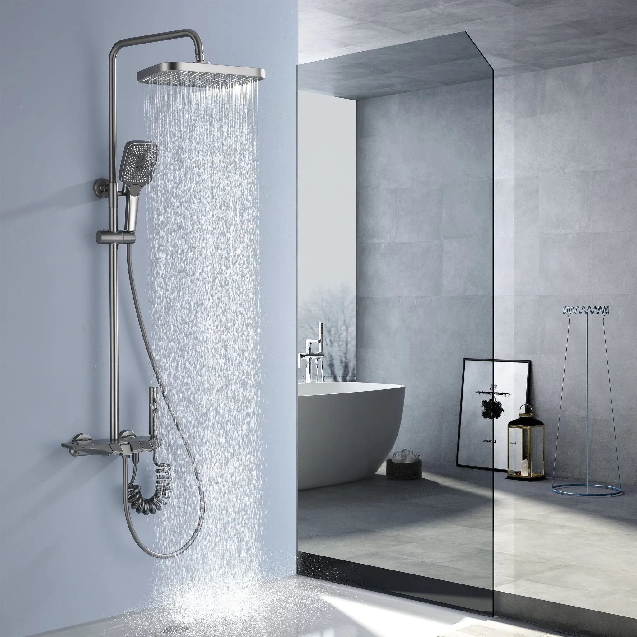 Recertified-Lefton Thermostatic Shower System with 4 Water Outlet Modes-SS2201-Shower System-Lefton Home