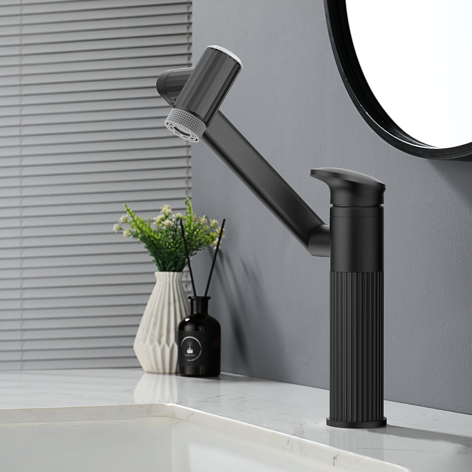 Lefton 1080° Rotatable Single - Hole Bathroom Faucet With Temperature Display - BF2208 - PRO - Bathroom Faucets - Lefton Home