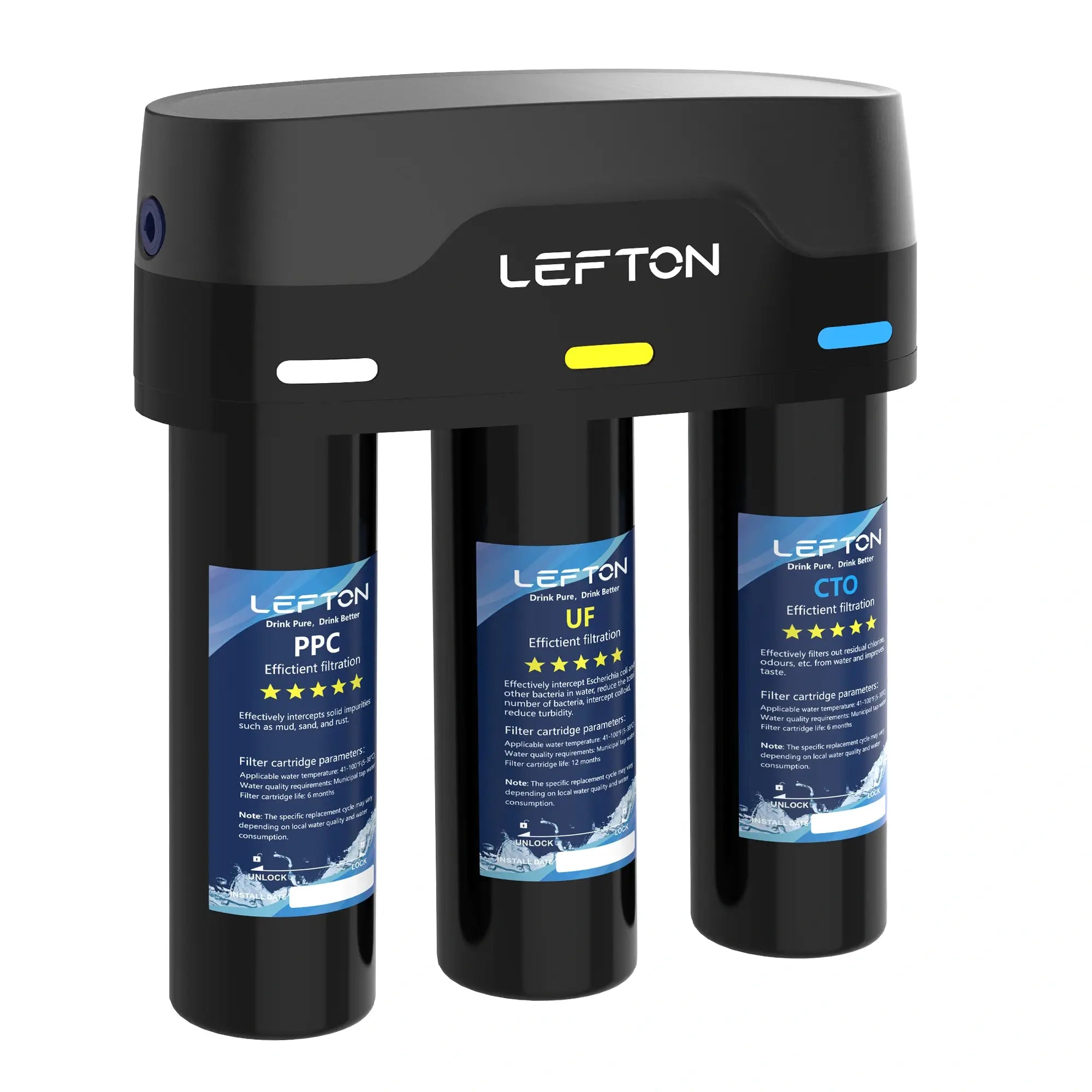 Lefton 3-Stage Ultra Filtration Undersink Water Filter System-WF01-Lefton Home