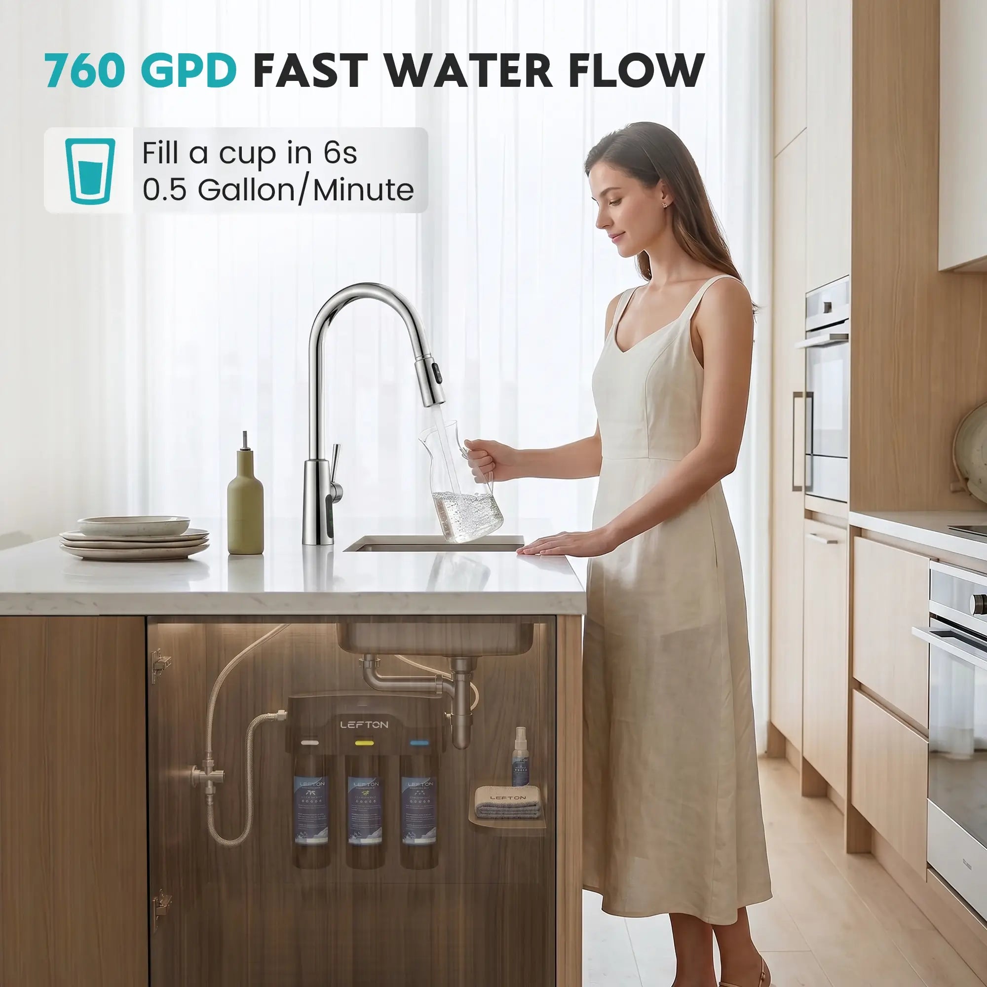 Lefton 3-Stage Ultra Filtration Undersink Water Filter System-WF01-Lefton Home