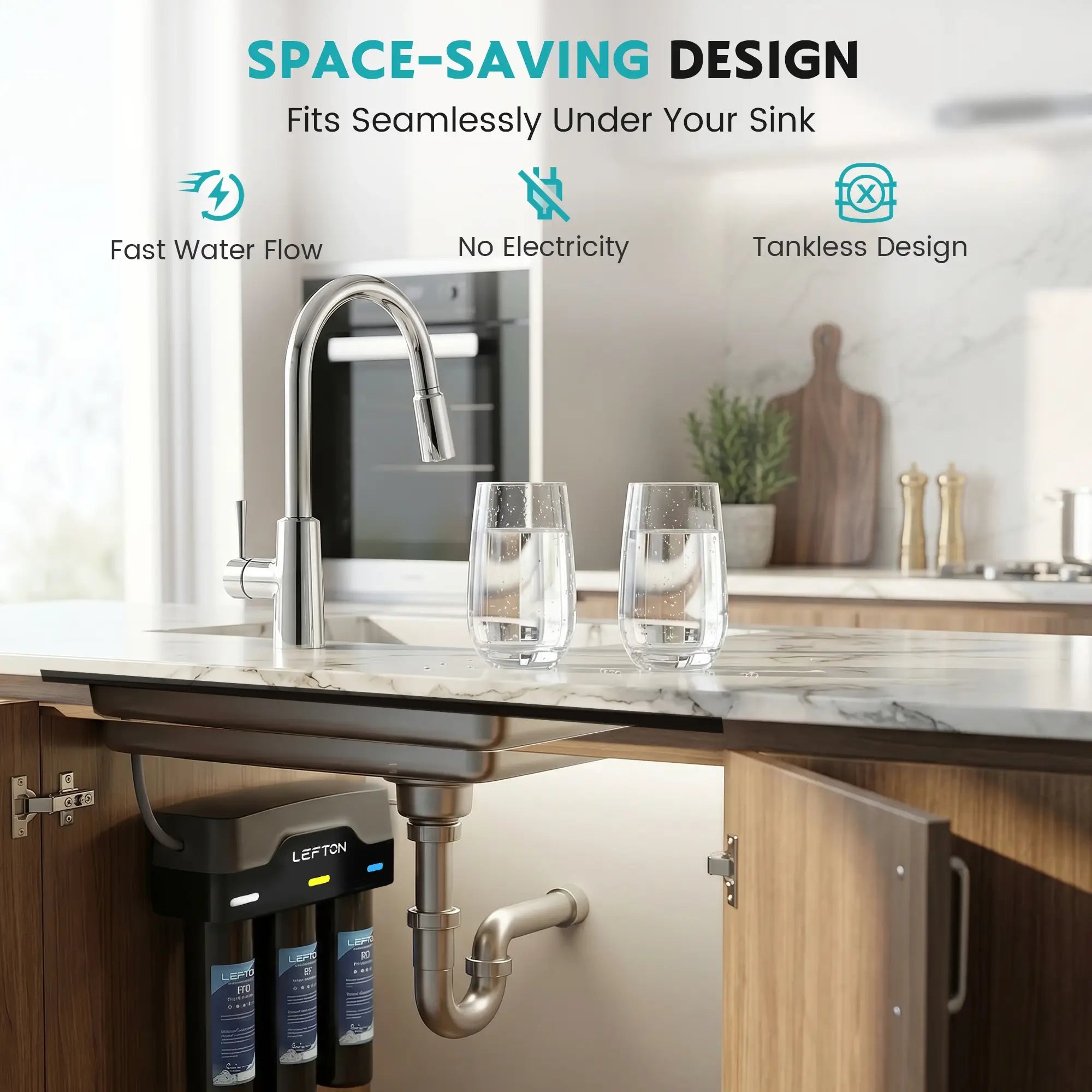 Lefton 3-Stage Ultra Filtration Undersink Water Filter System-WF01-Lefton Home