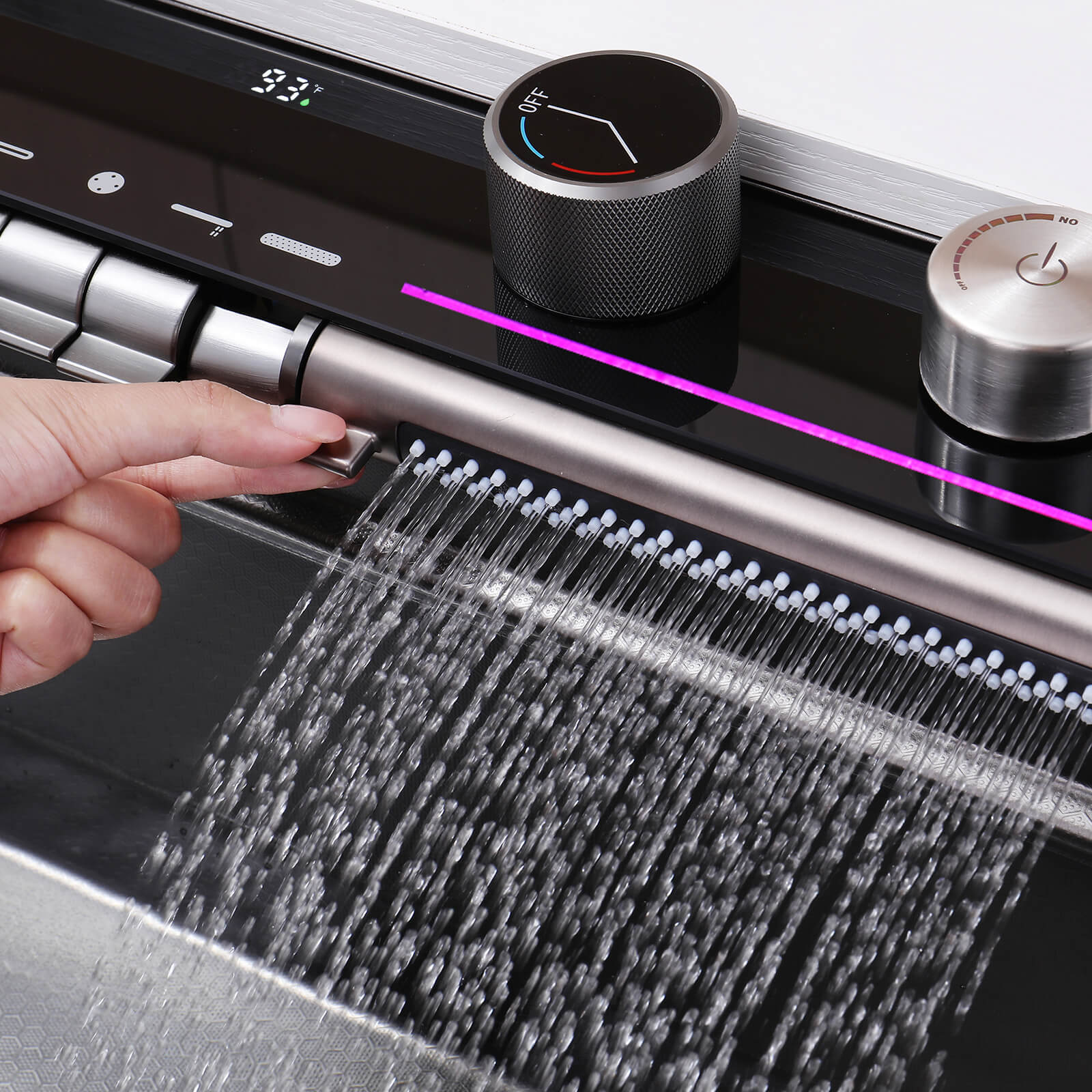 Lefton 33"x22" Stainless Steel Workstation Kitchen Sink with Pull - out Faucet & Digital Display - KS2207L - PRO - Kitchen Sinks - Lefton Home