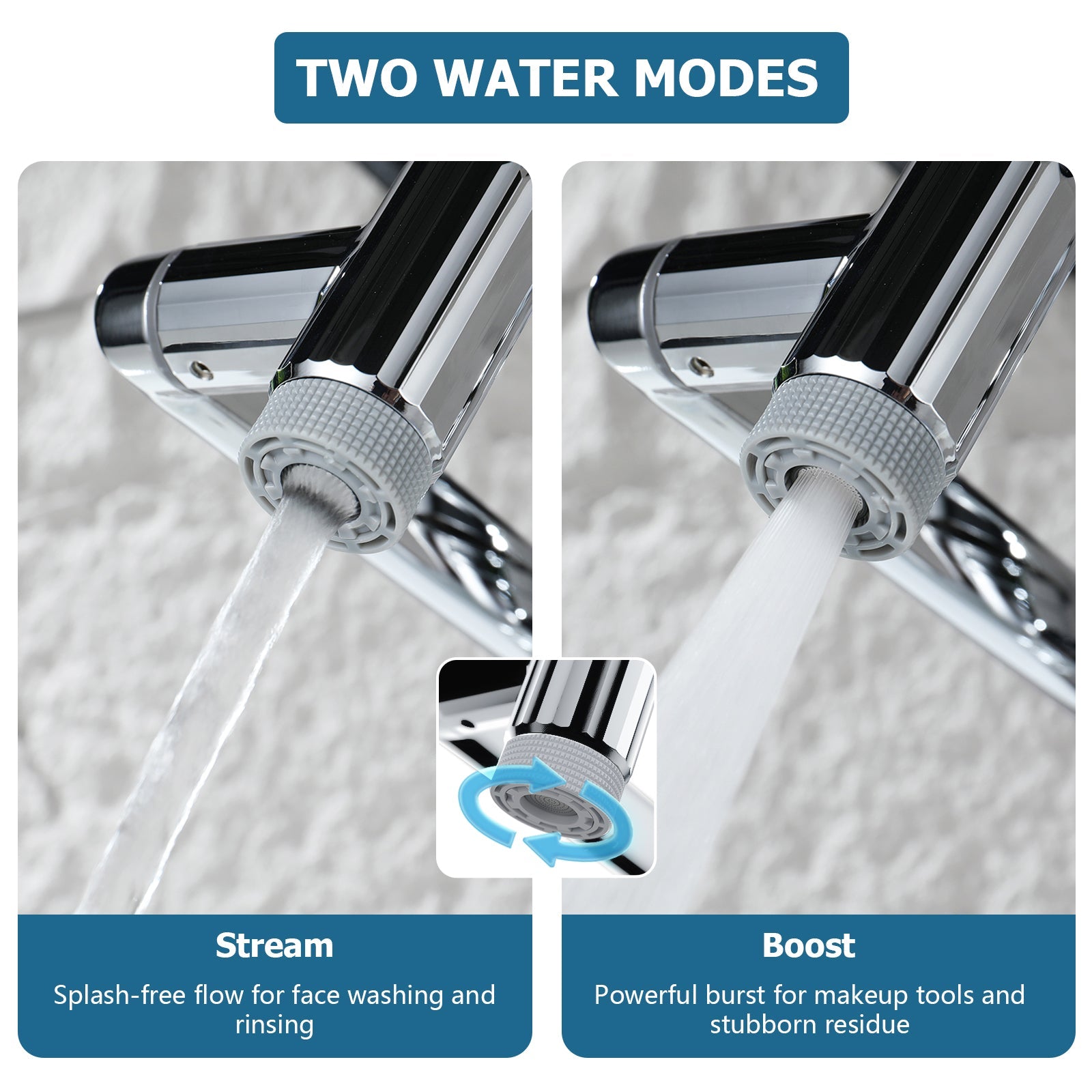Lefton 360° Rotatable Single - Hole Bathroom Faucet - BF2208 - Bathroom Faucets - Lefton Home