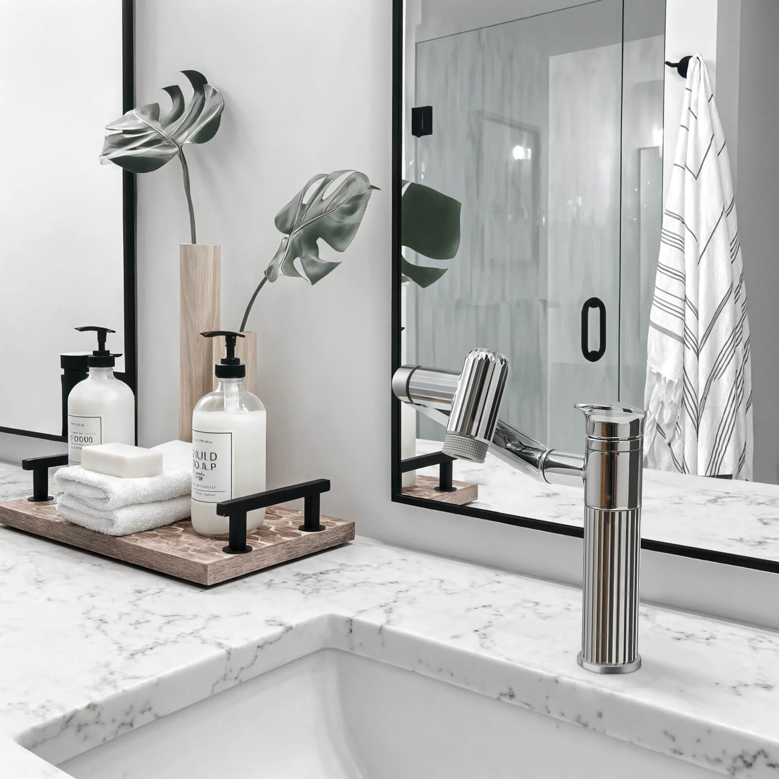 Lefton 360° Rotatable Single - Hole Bathroom Faucet - BF2208 - Bathroom Faucets - Lefton Home