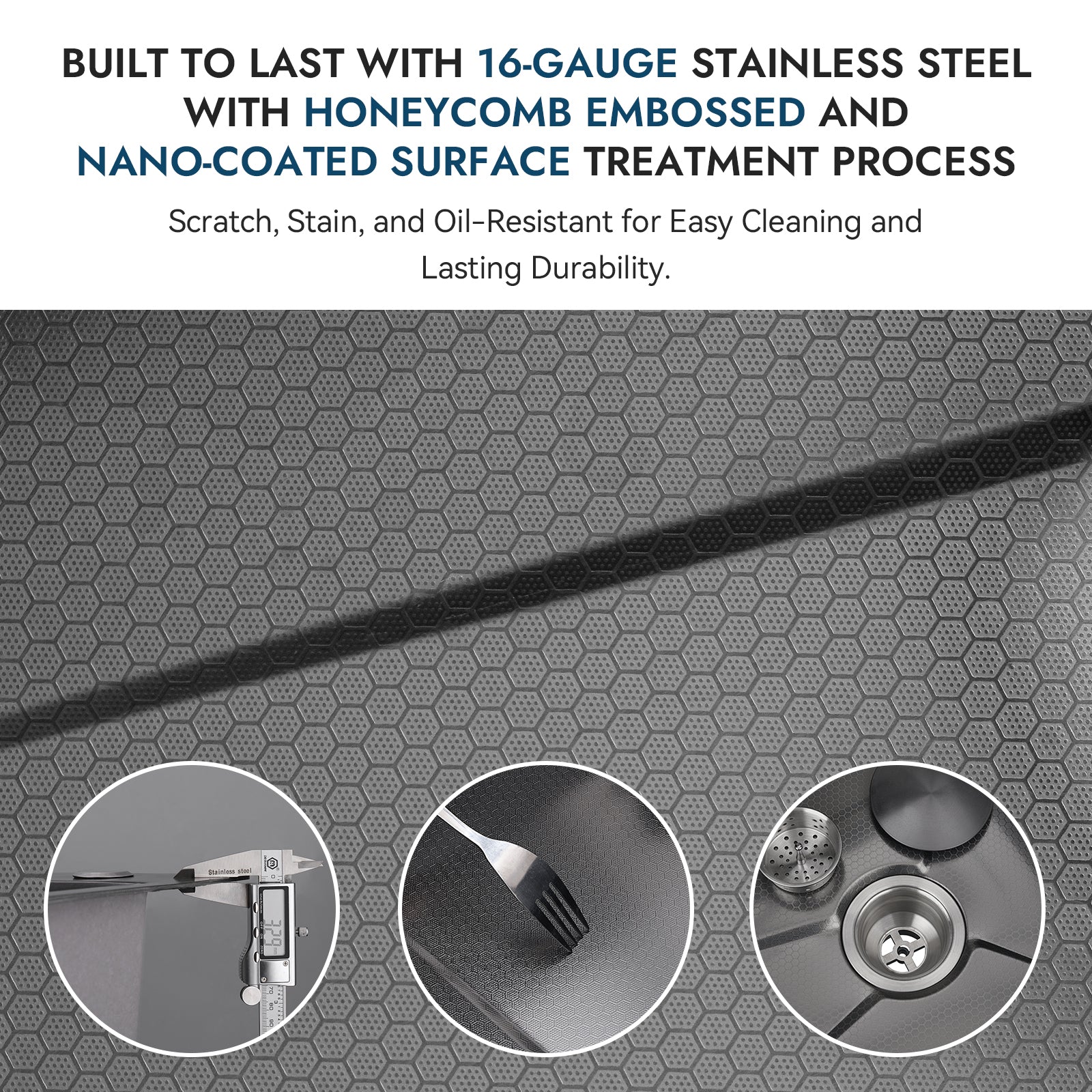 Lefton Adjustable Waterfall Faucet Kitchen Sink with Digital Temperature Display & LED Lighting - KS2207 - Kitchen Sinks - Lefton Home