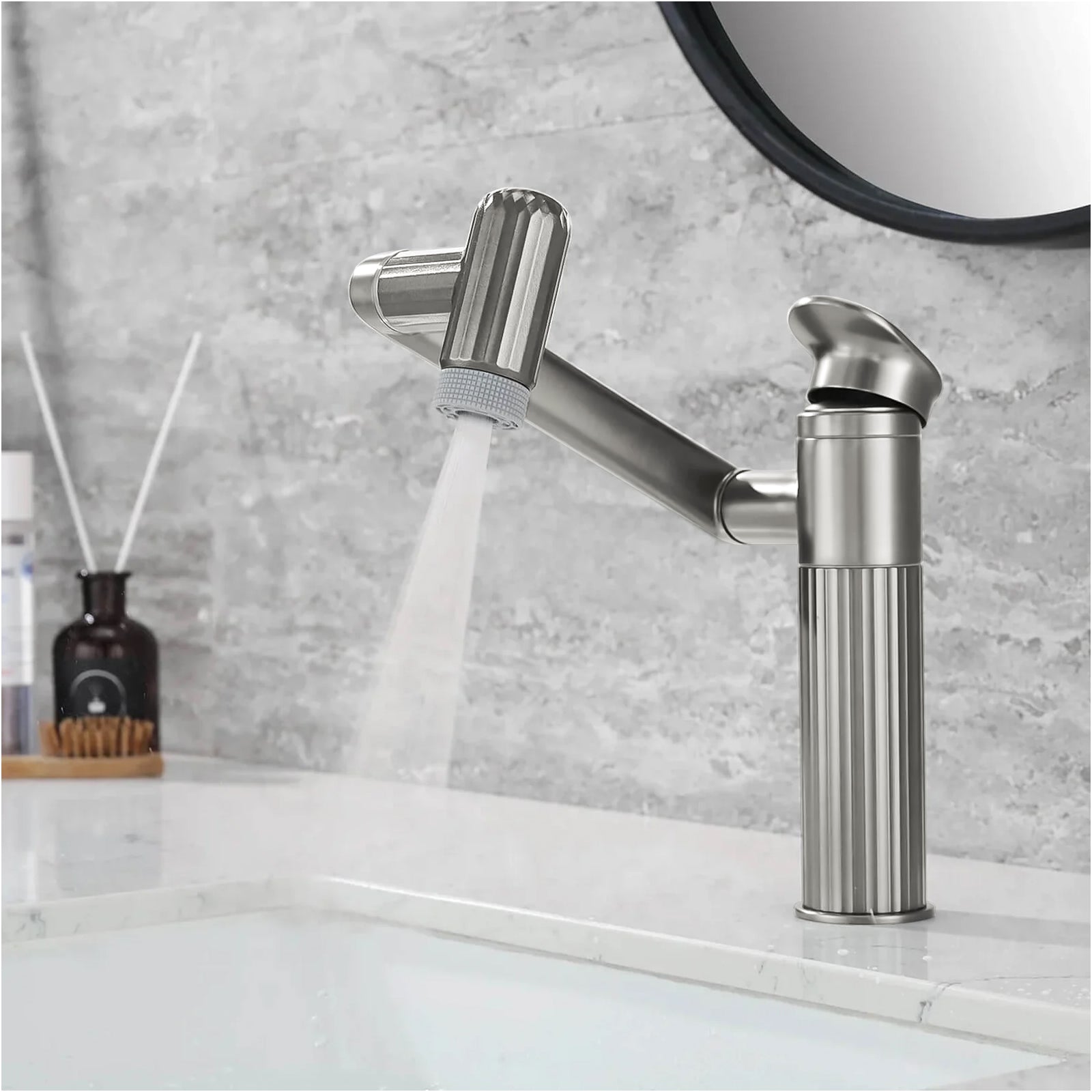 Lefton 360° Rotatable Single - Hole Bathroom Faucet - BF2208 - Bathroom Faucets - Lefton Home