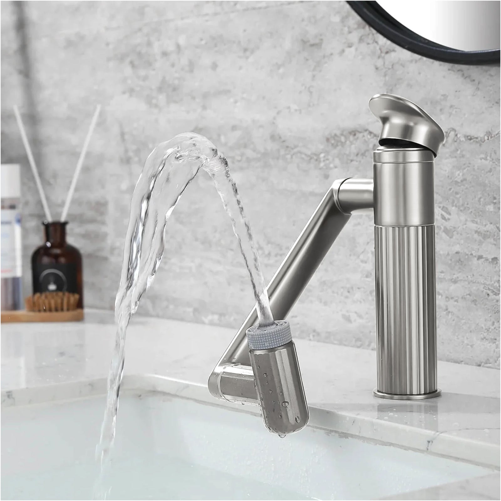 Lefton 360° Rotatable Single - Hole Bathroom Faucet - BF2208 - Bathroom Faucets - Lefton Home