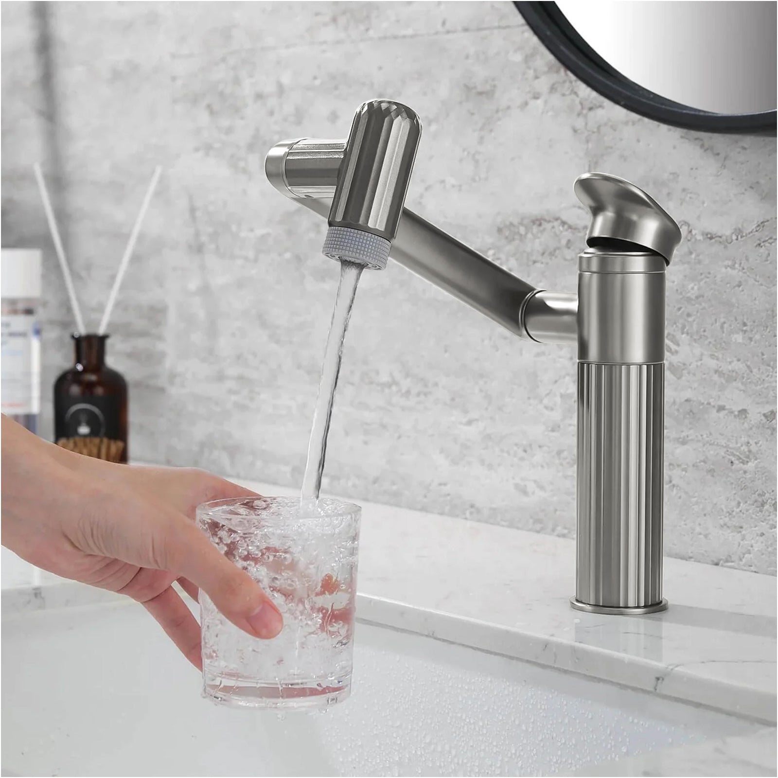 Lefton 360° Rotatable Single - Hole Bathroom Faucet - BF2208 - Bathroom Faucets - Lefton Home