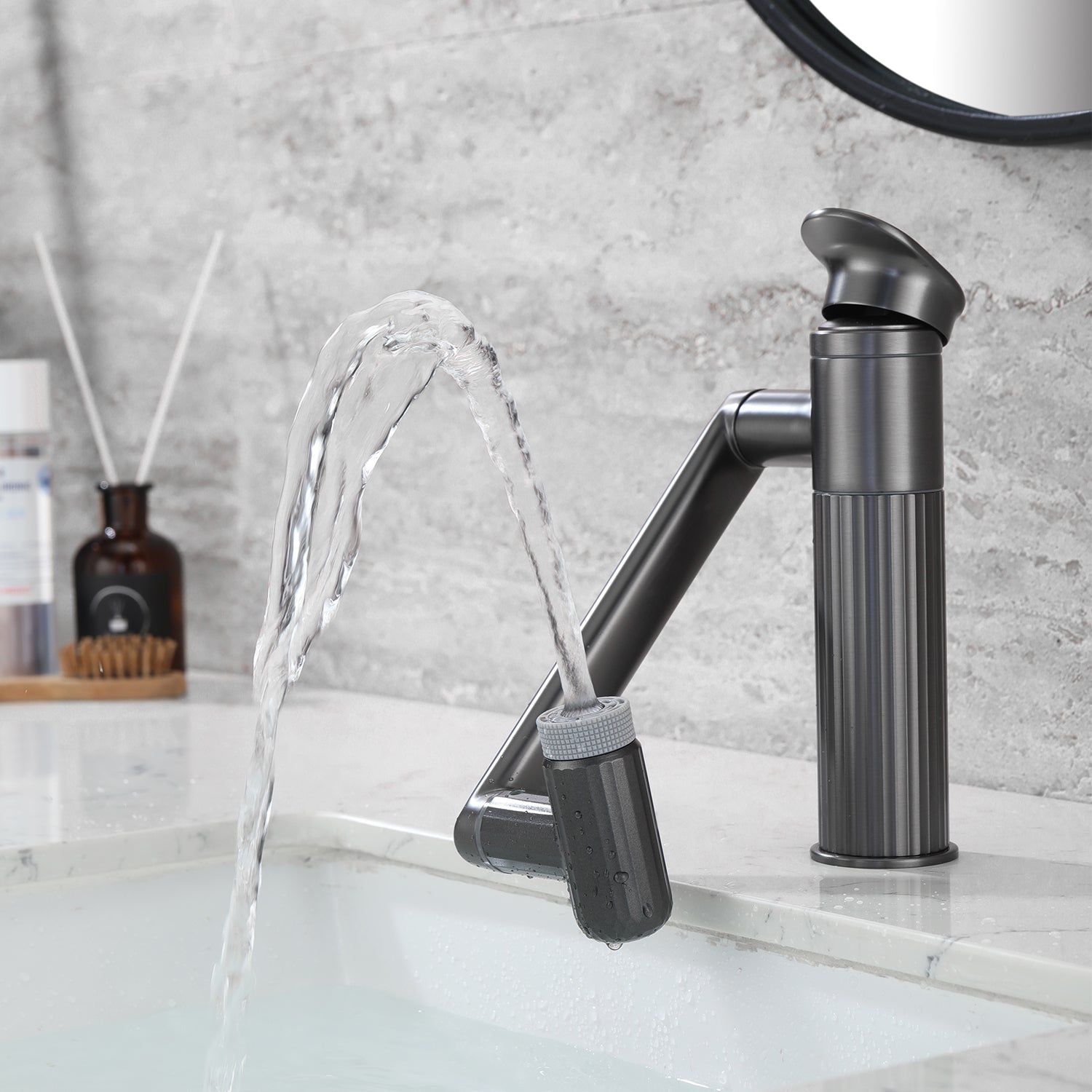 Lefton 360° Rotatable Single - Hole Faucet - BF2208 - Bathroom Faucets - Lefton Home