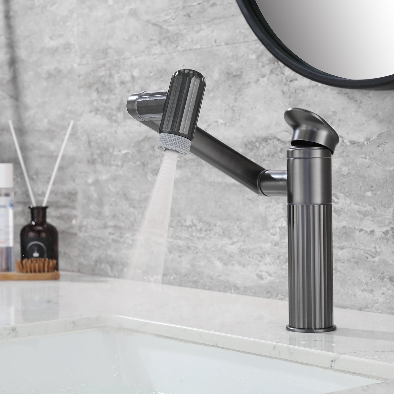 Lefton 360° Rotatable Single - Hole Faucet - BF2208 - Bathroom Faucets - Lefton Home