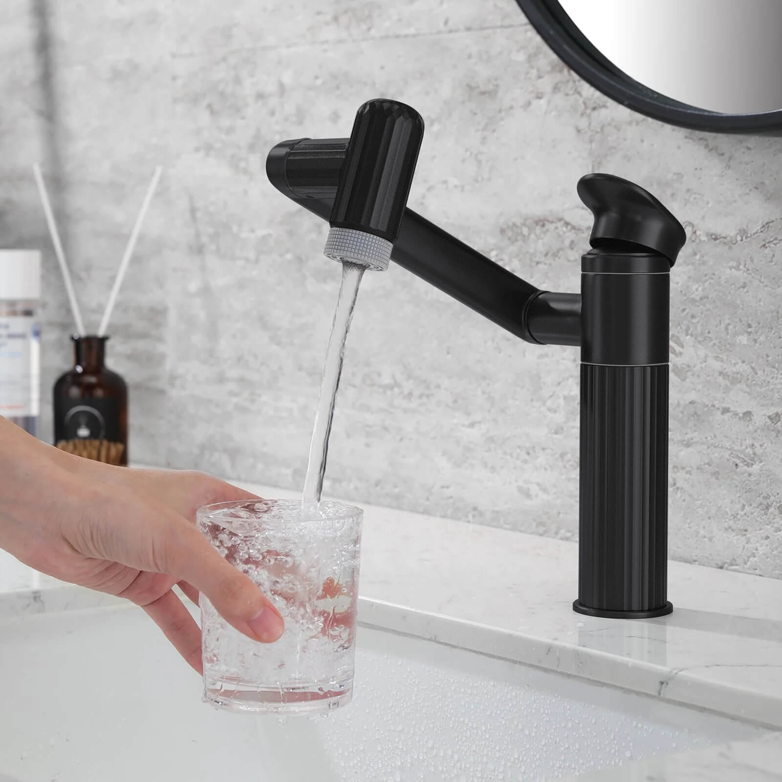 Lefton 360° Rotatable Single - Hole Faucet - BF2208 - Bathroom Faucets - Lefton Home