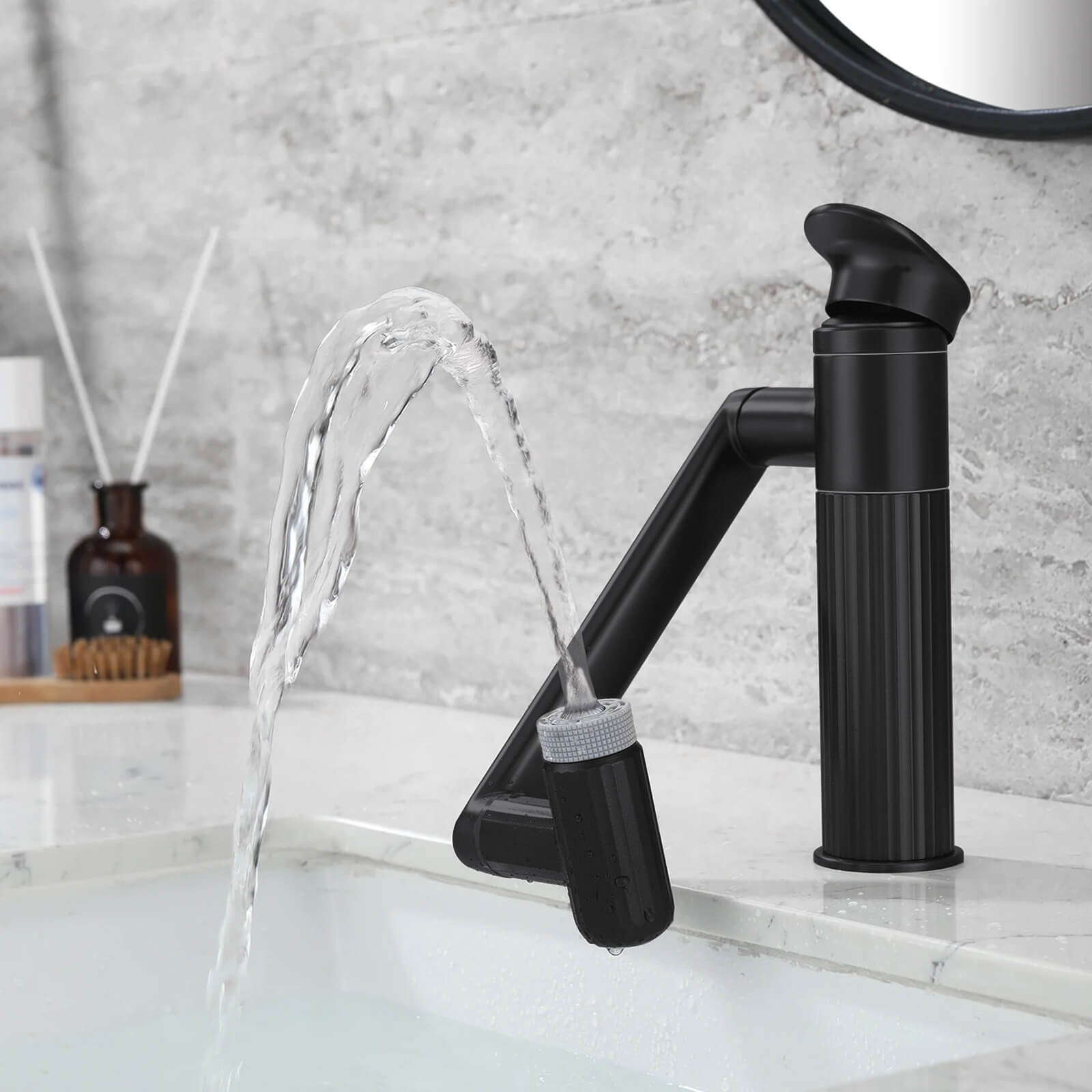 Lefton 360° Rotatable Single - Hole Faucet - BF2208 - Bathroom Faucets - Lefton Home