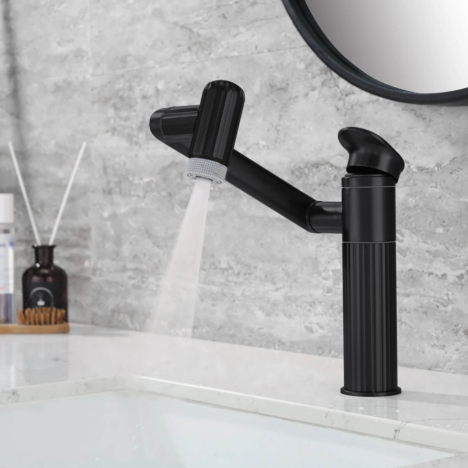 Lefton 360° Rotatable Single - Hole Faucet - BF2208 - Bathroom Faucets - Lefton Home