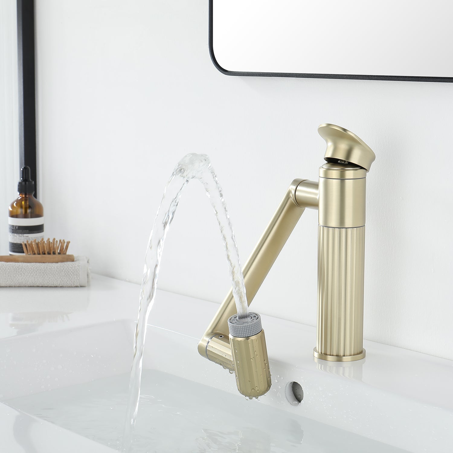 Lefton 360° Rotatable Single - Hole Bathroom Faucet - BF2208 - Bathroom Faucets - Lefton Home