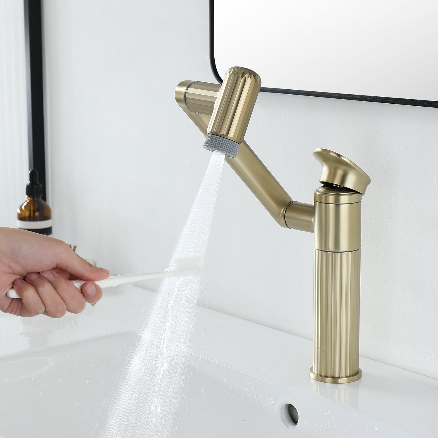 Lefton 360° Rotatable Single - Hole Bathroom Faucet - BF2208 - Bathroom Faucets - Lefton Home