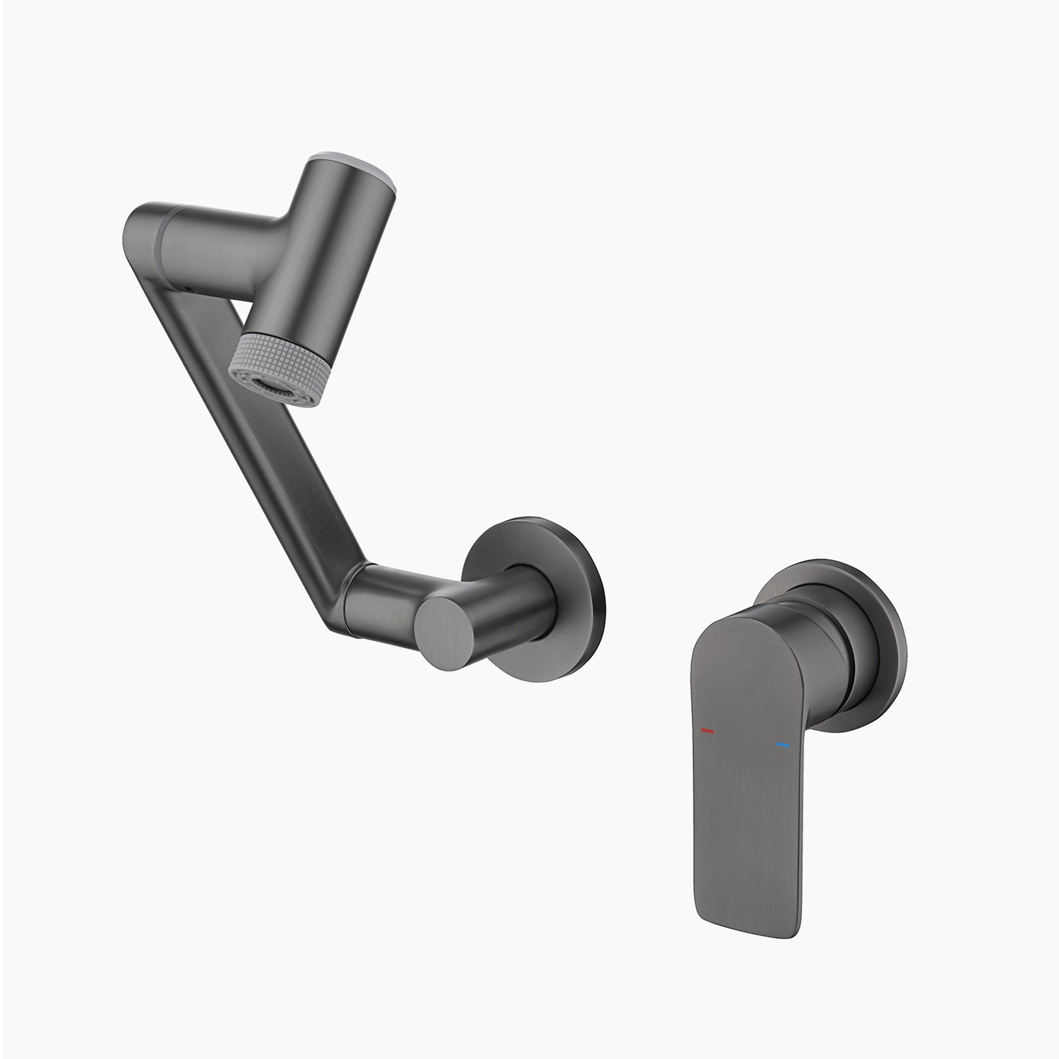 Lefton Single-Handle Wall Mount Bathroom Faucet with Temperature Display-BFWM2401 -Bathroom Faucets- Lefton Home