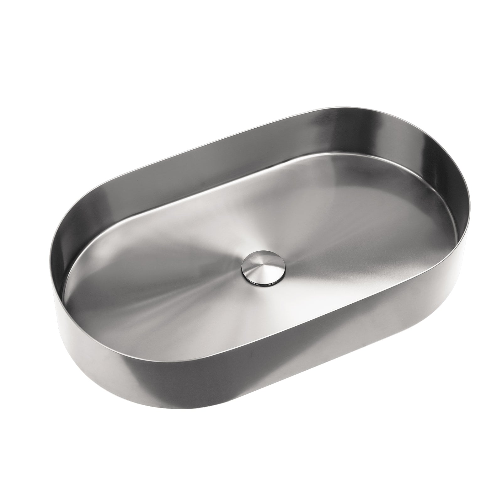 Lefton Modern Stainless Steel Oval Above Counter Bathroom Vessel Sink - BVS2403 with Single - Hole Rotatable Faucet - BF2204 - Bathroom Sinks and Bathroom Faucets - Lefton Home