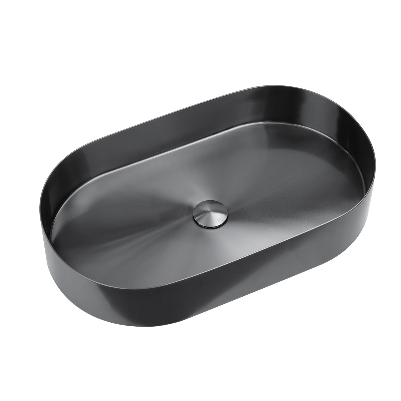 Lefton Modern Stainless Steel Oval Above Counter Bathroom Vessel Sink - BVS2403 with Single - Hole Rotatable Faucet - BF2204 - Bathroom Sinks and Bathroom Faucets - Lefton Home