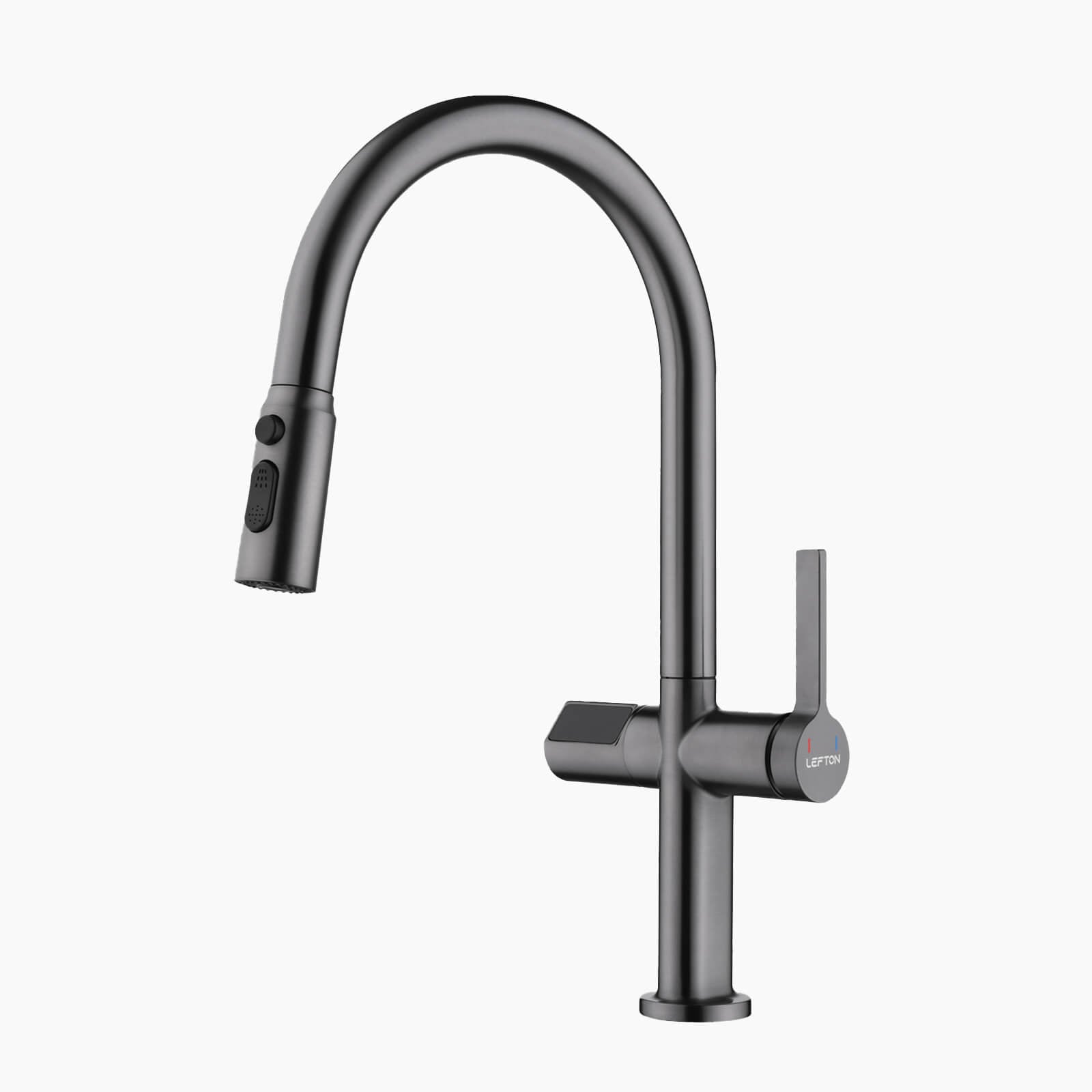 Lefton Touchless Sensor & Pull - Down Kitchen Faucet with Temperature Display - KF2206 - Kitchen Faucets - Lefton Home