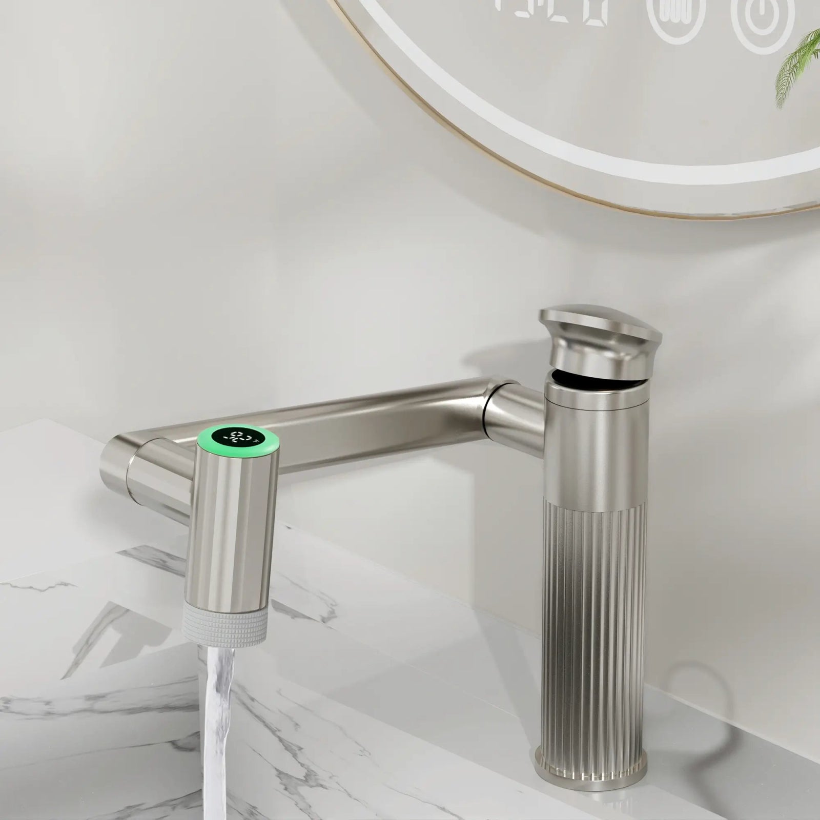 Lefton 1080° Rotatable Single - Hole Bathroom Faucet With Temperature Display - BF2208 - PRO - Bathroom Faucets - Lefton Home