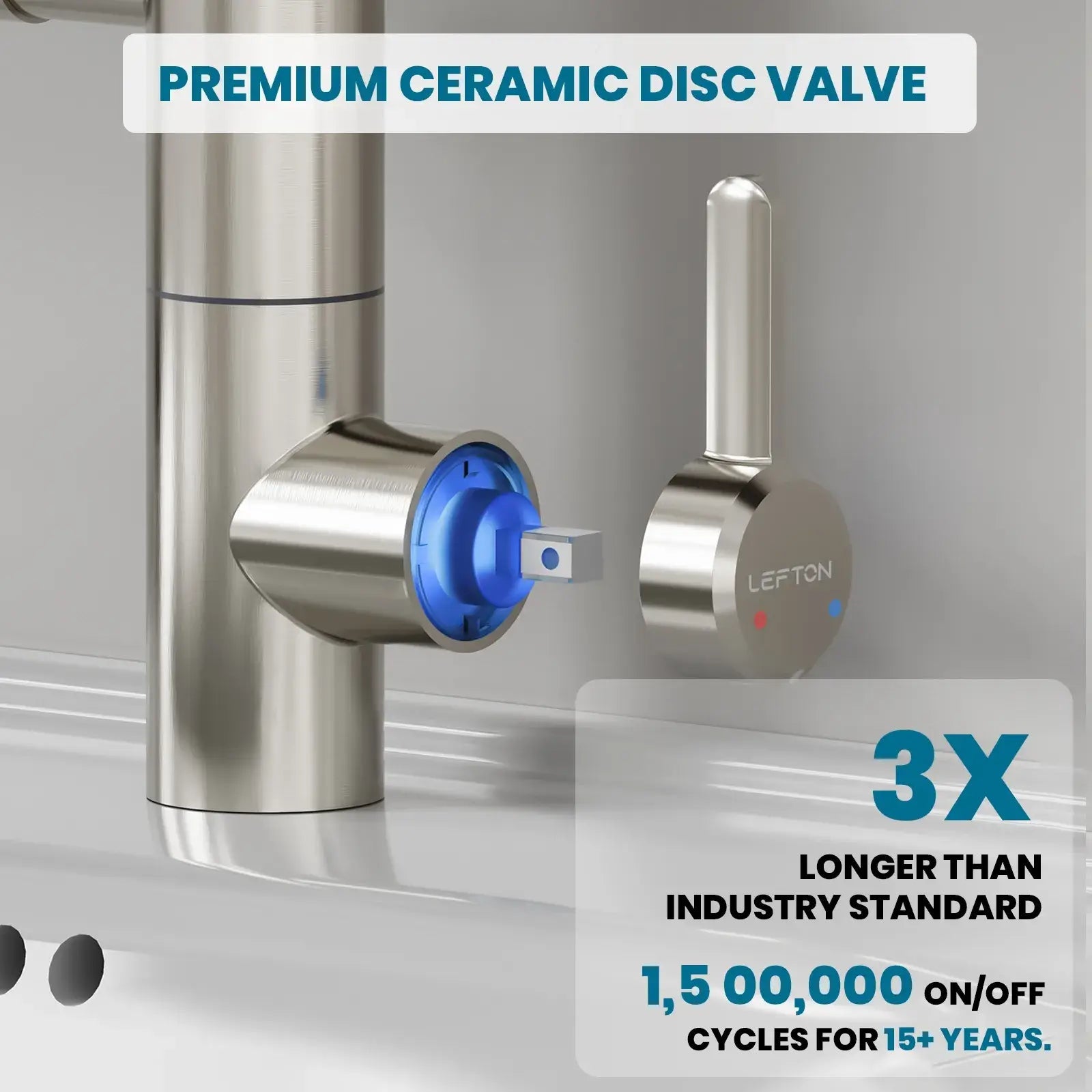 Lefton 1080° Rotating Bathroom Built-in Filter Faucet With Temperature Display-BPF01 -Bathroom Faucets- Lefton Home