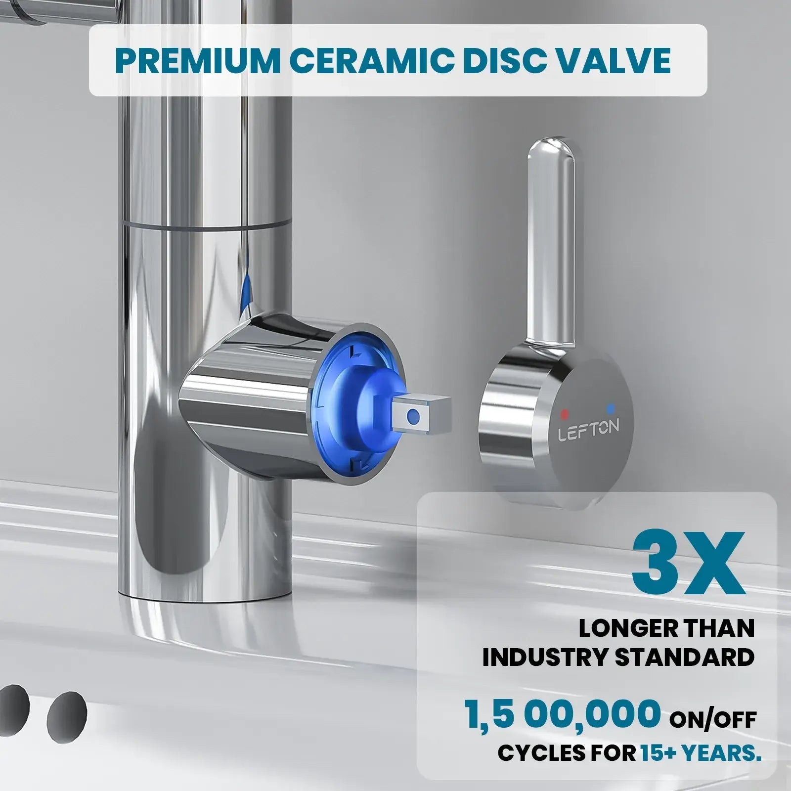 Lefton 1080° Rotating Bathroom Built-in Filter Faucet With Temperature Display-BPF01 -Bathroom Faucets- Lefton Home