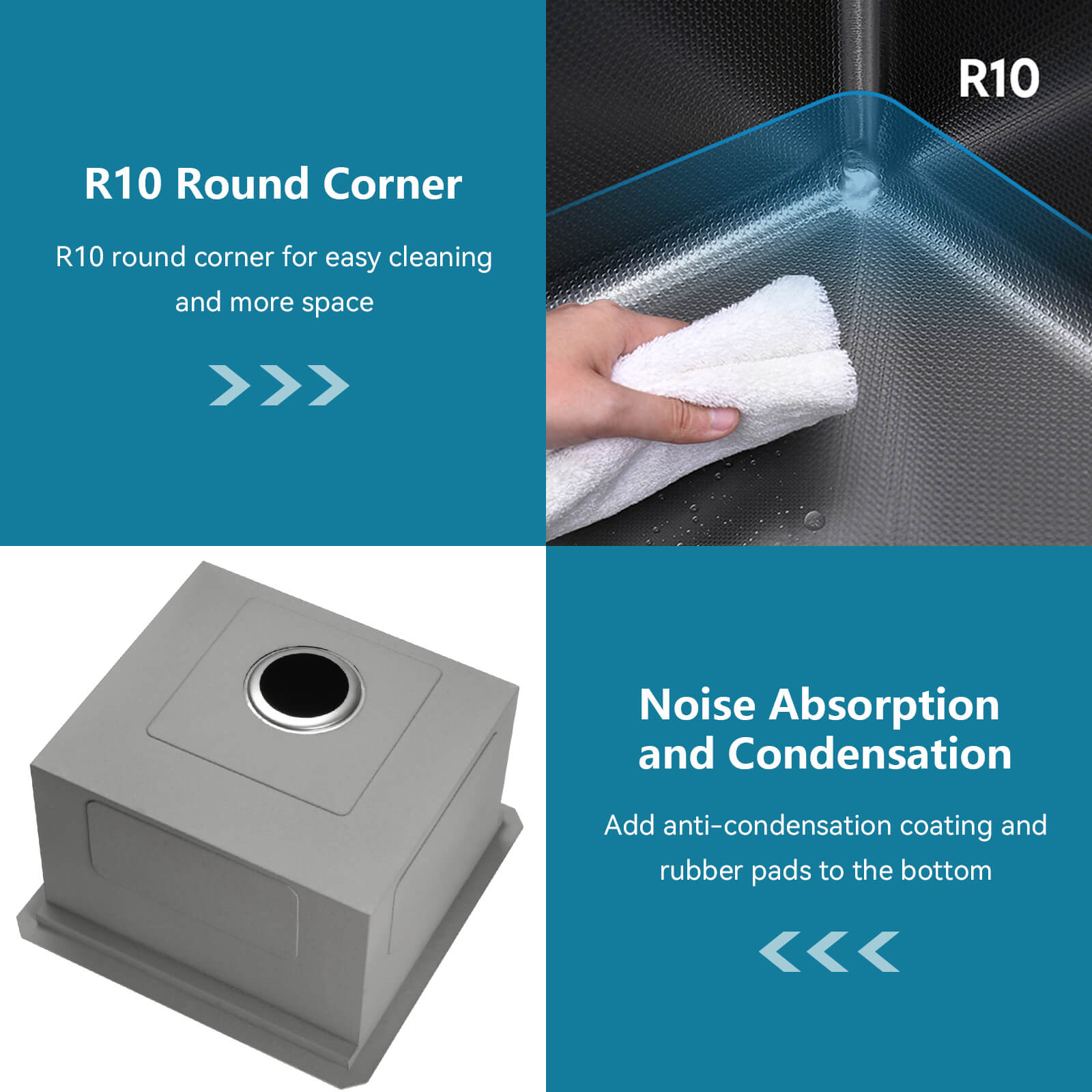 Lefton 17"x17" Undermount Stainless Steel Workstation RV & Kitchen Bar Sink with Accessories - BS2501 - Kitchen Sinks - Lefton Home