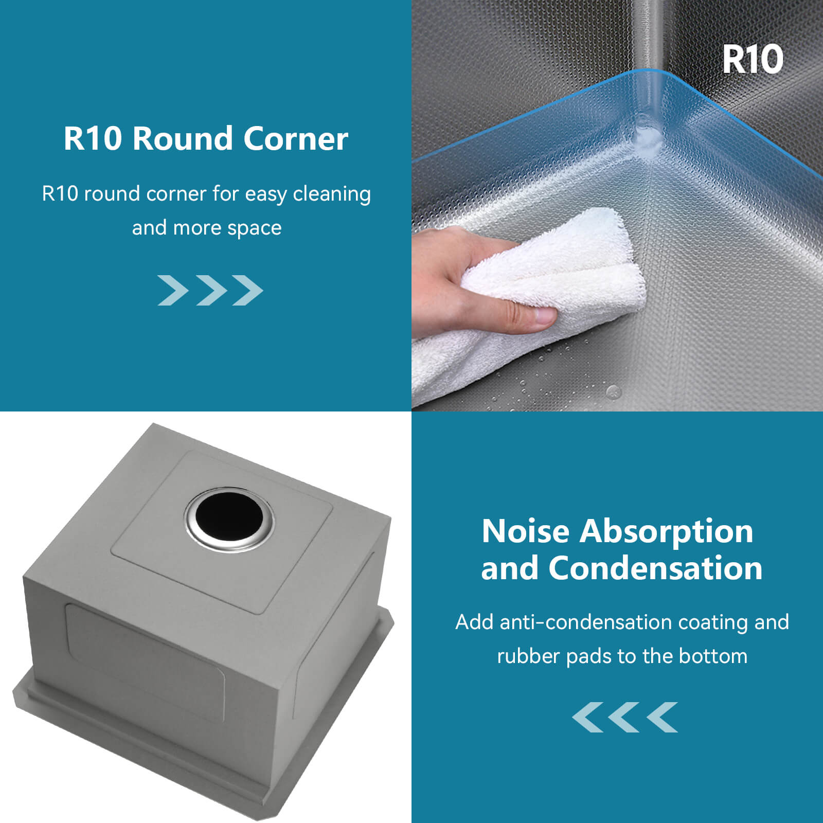 Lefton 17"x17" Undermount Stainless Steel Workstation RV & Kitchen Bar Sink with Accessories - BS2501 - Kitchen Sinks - Lefton Home