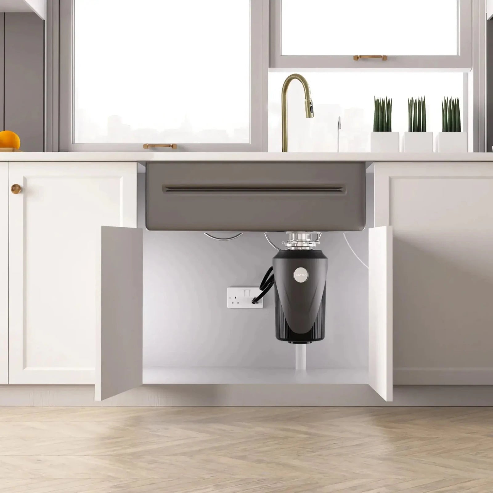 Lefton 33"x22" Stainless Steel Workstation Kitchen Sink-KS2207L-PRO with 1 HP Continuous Feed Garbage Disposal with Power Cord-LGD-1010 -Kitchen Sink and Garbage Disposal- Lefton Home