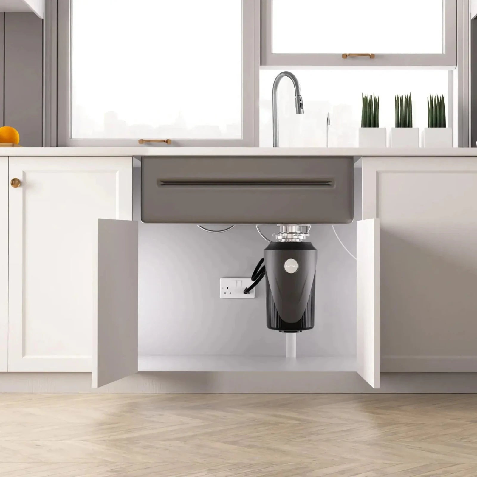 Lefton 33"x22" Stainless Steel Workstation Kitchen Sink-KS2207L-PRO with 1 HP Continuous Feed Garbage Disposal with Power Cord-LGD-1010 -Kitchen Sink and Garbage Disposal- Lefton Home