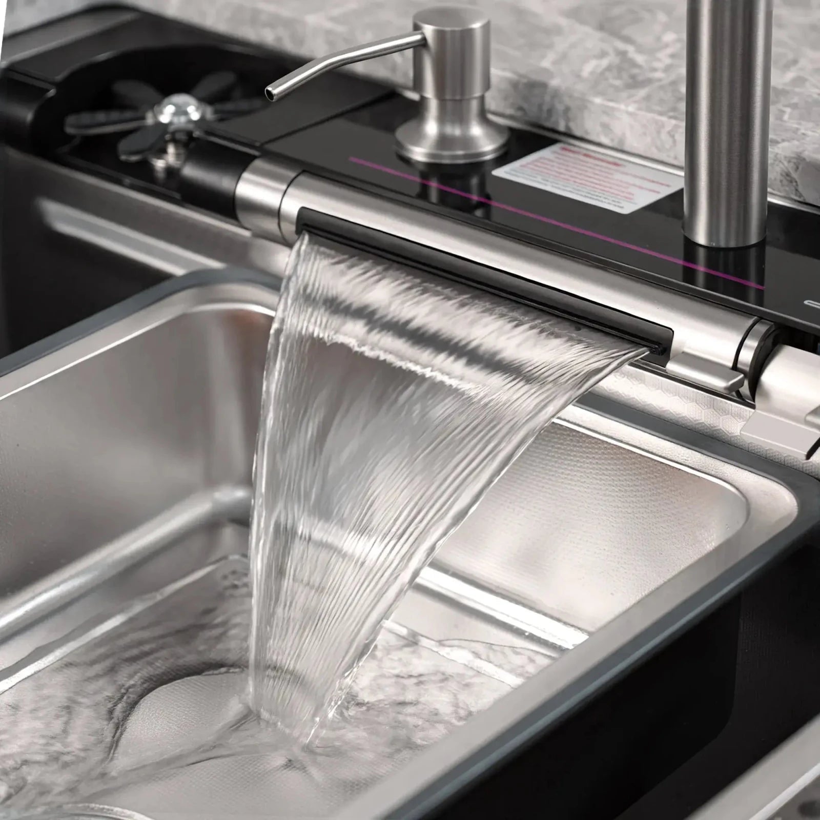 Lefton 33"x22" Stainless Steel Workstation Kitchen Sink with Pull-out Faucet & Digital Display-KS2207L-PRO -Kitchen Sinks- Lefton Home