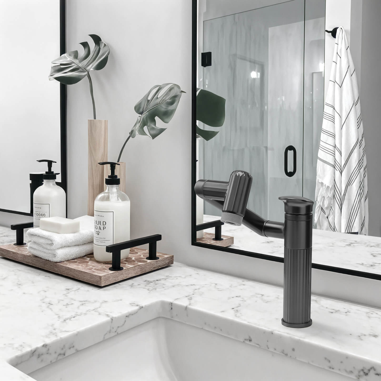 Lefton 360° Rotatable Single - Hole Bathroom Faucet - BF2208 - Bathroom Faucets - Lefton Home