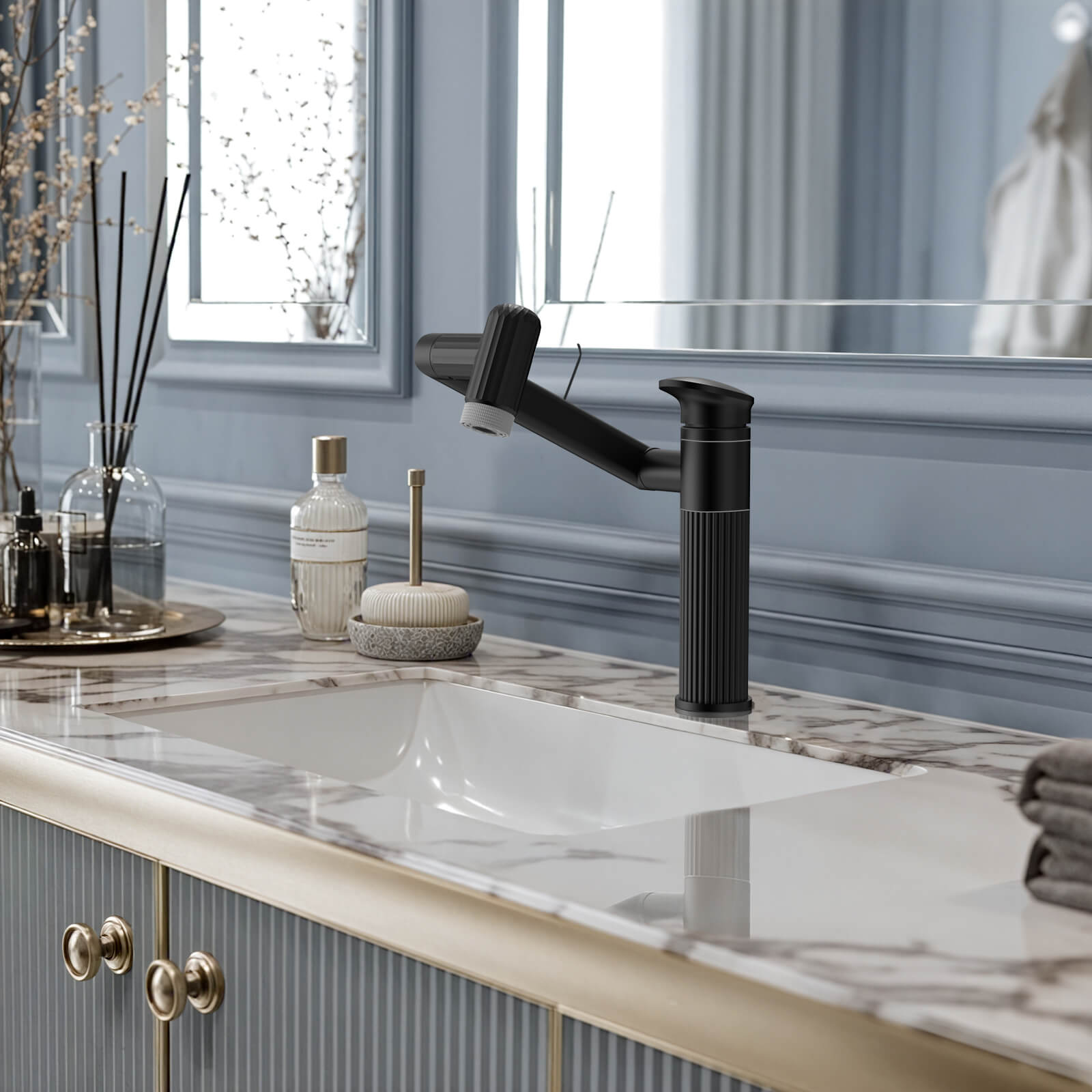 Lefton 360° Rotatable Single - Hole Bathroom Faucet - BF2208 - Bathroom Faucets - Lefton Home