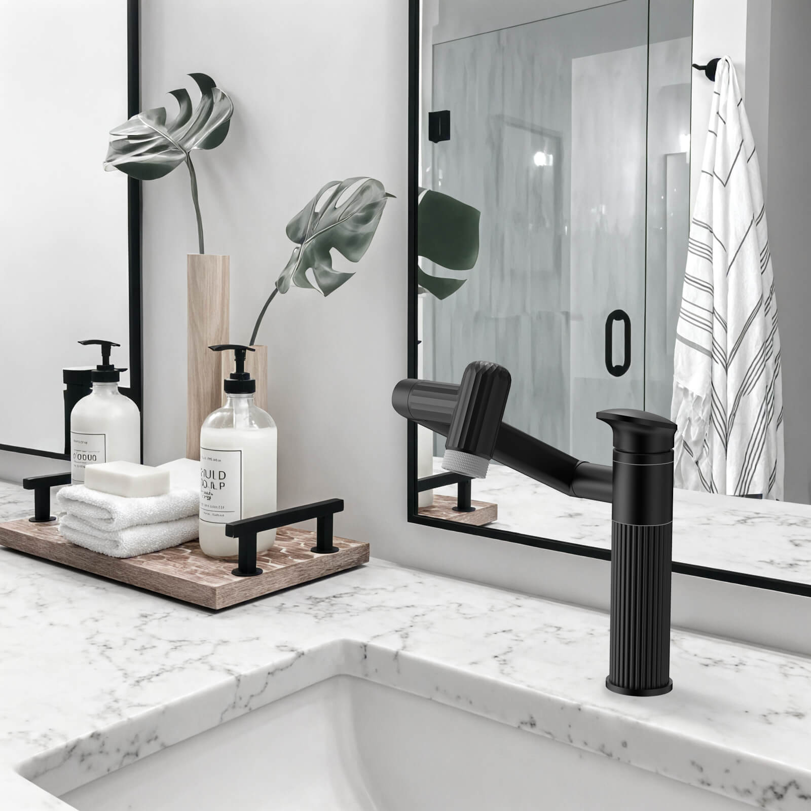 Lefton 360° Rotatable Single - Hole Bathroom Faucet - BF2208 - Bathroom Faucets - Lefton Home