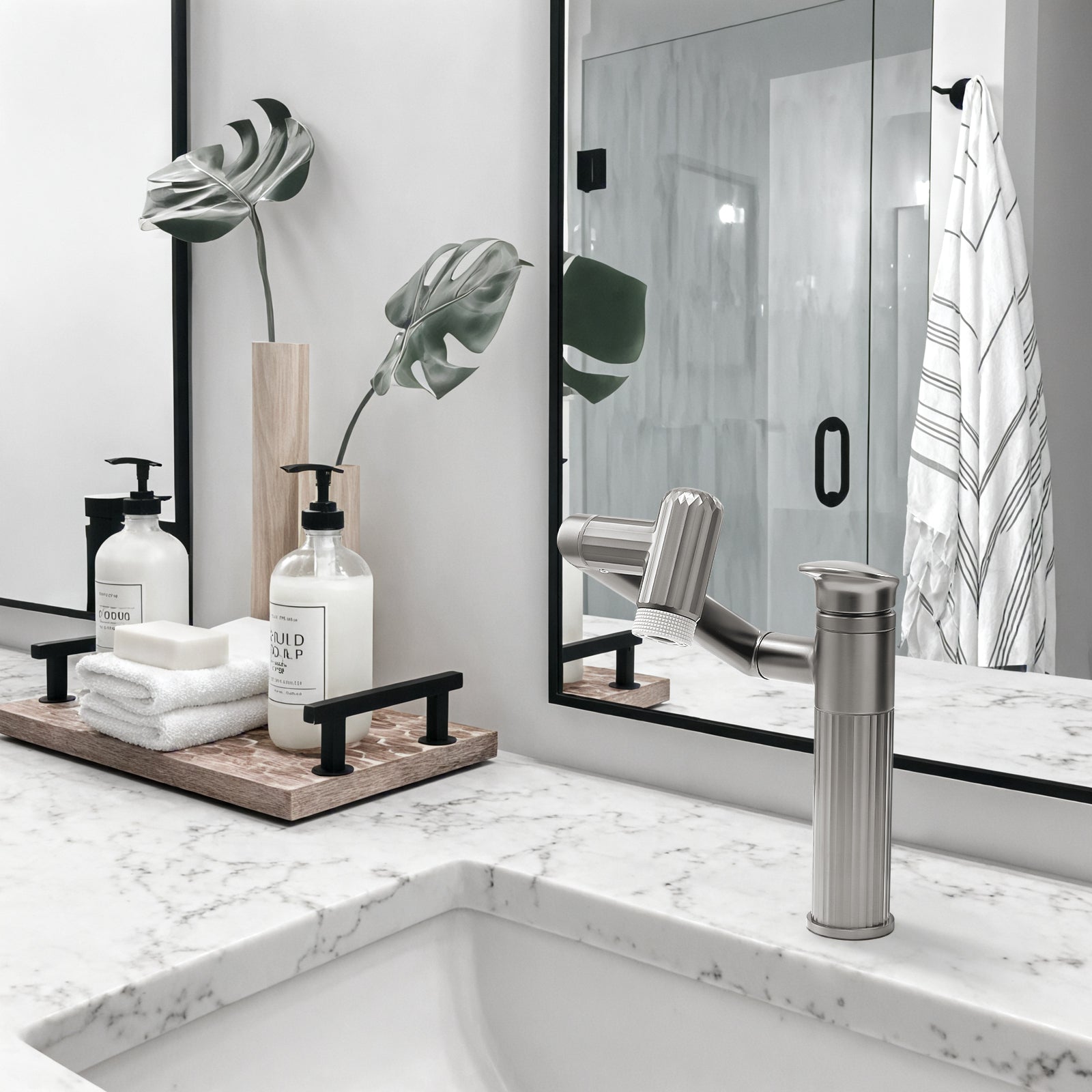 Lefton 360° Rotatable Single - Hole Bathroom Faucet - BF2208 - Bathroom Faucets - Lefton Home